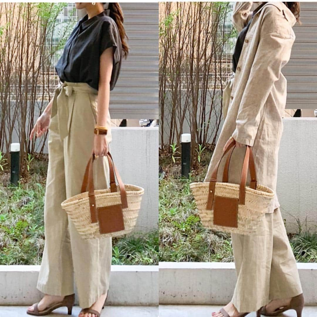 Hanaさんのインスタグラム写真 - (HanaInstagram)「#uniqlocoordinate . . #リネンブレンドコート ユニクロ・Sサイズ・31 BEIGE  #リネンブレンドブラウス ユニクロ・Lサイズ ・08 DARK GRAY #ベルテッドリネンコットンワイドストレートパンツ ユニクロ・Sサイズ ・31BEIGE  バッグ / #LOEWE サンダル / #アウトレットシューズ . . 詳細は  Amebaブログに載せています🙂 . . #coordinate#ootd#uniqlo#uniqloginza#fashion#今日の服#コーディネート#ユニクロ#プチプラ#ママコーデ#ユニジョ#上下ユニクロ#uniqlou#uniqloginza2019ss#全身ユニクロ#ユニクロコーデ#楽天ROOMに載せてます」4月17日 22時05分 - hana_uniqlo