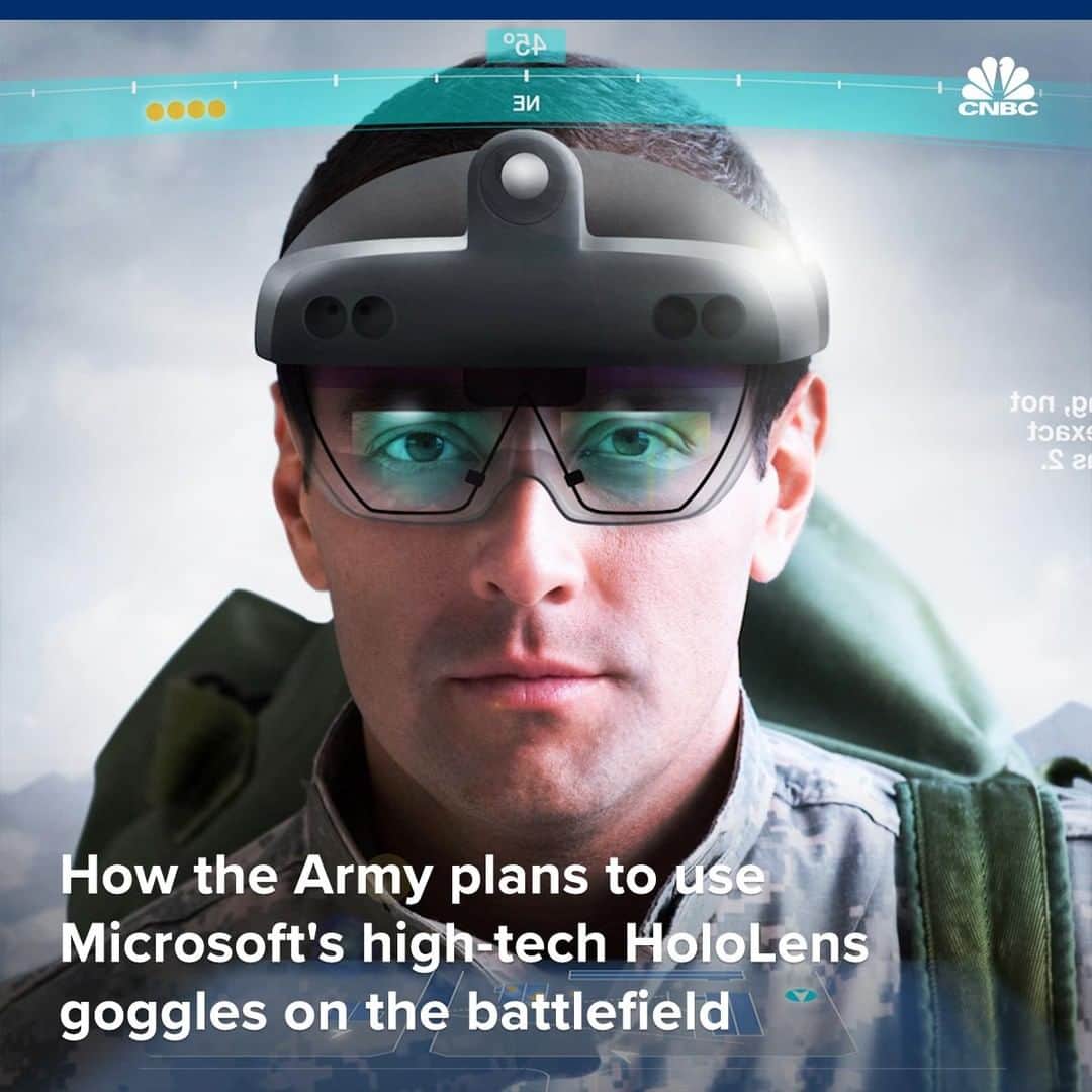 CNBCさんのインスタグラム写真 - (CNBCInstagram)「The Army recently invited us to see how it will use specially modified Microsoft HoloLens 2 headsets. The special technology will be used to better train soldiers and make them more effective in the field.⁣ ⁣ The military calls its special version of the HoloLens 2 "IVAS," which stands for Integrated Visual Augmentation System.⁣ ⁣ It's an augmented-reality headset, which means it places digital objects, such as maps or video displays, on top of the real world in front of you.⁣ ⁣ Several companies are betting big on AR as the future of computing, since it will allow us to do much of what we can on a computer but while looking through glasses instead of down at a phone or at a computer screen. Apple, Google and Magic Leap are all building AR-capable software and hardware.⁣ ⁣ You can watch the full video and learn more about the headset, at the link in bio.⁣ ⁣ *⁣ *⁣ *⁣ *⁣ *⁣ *⁣ *⁣ *⁣ ⁣ #Army #Goggles #Microsoft #HoloLens #Headsets #Military #Pentagon #Defense #Tech #Technology #CNBC⁣ ⁣」4月17日 23時00分 - cnbc