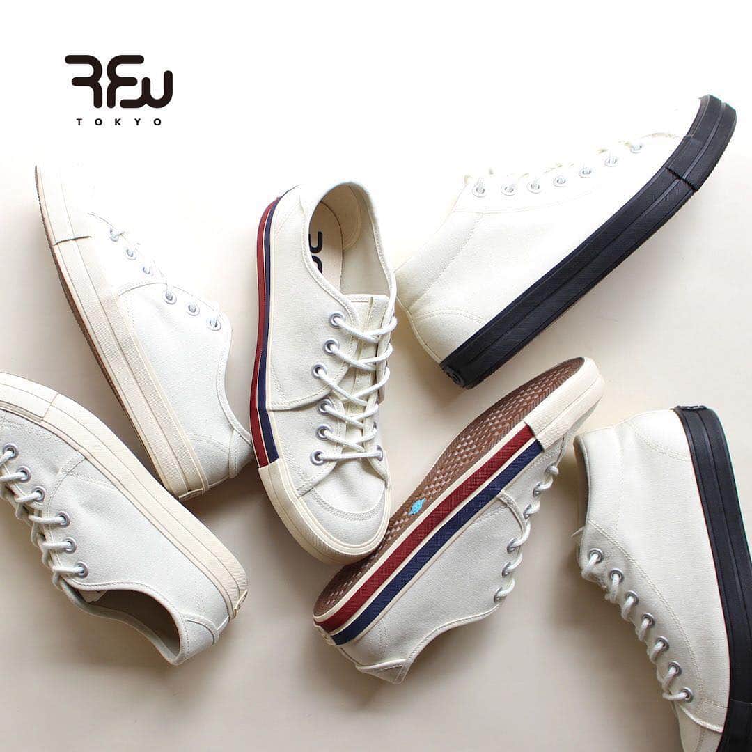 のインスタグラム：「《RFW 2019SS》  NEW HERITAGE Series!!! SANDWICH-LO HERITAGE -Natural- -Tricolore- ¥11,000＋TAX  BAGEL-MID HERITAGE -Natural- ¥11,500＋TAX  2019年春夏モデルは ナチュラルカラーのアイテムが多数発売中！ カラフルな洋服との相性も良いです。 シンプルなカラーのヘリテージシリーズです。  全国の取扱店、RPM、ONLINE SHOPにて 発売中です。  Natural color tone for our 2019 spring-summer collection is out ! Simple design from our HERITAGE series. Easy to mix and match with any style. Check it out !  Selling at  Nationwide dealer shop, RPM, ONLINE SHOP.  www.rfwtokyo.com @rfwtokyo  #rfw #rfwtokyo #rhythmfootwear #sneaker #sneakers #kicks #instashoes #instakicks #sneakerhead #sneakerheads #nicekicks #sneakerfreak #kickstagram #2019ss #spring #summer #renewal #20th #aniversary #tokyo #rpm #rhythmprimarymarket #newcolor」
