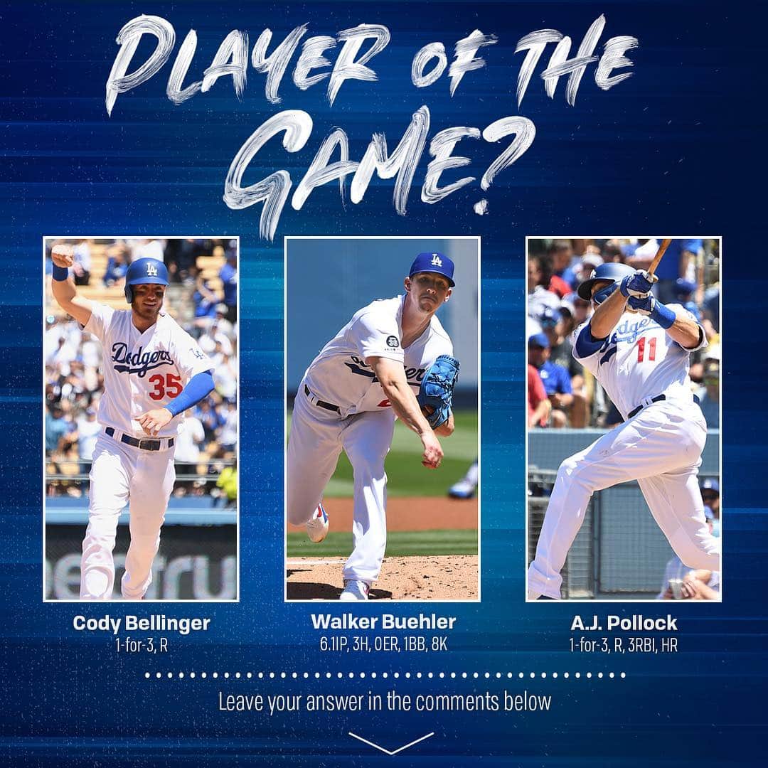Los Angeles Dodgersさんのインスタグラム写真 - (Los Angeles DodgersInstagram)「Who’s your player of the game?」4月18日 7時25分 - dodgers