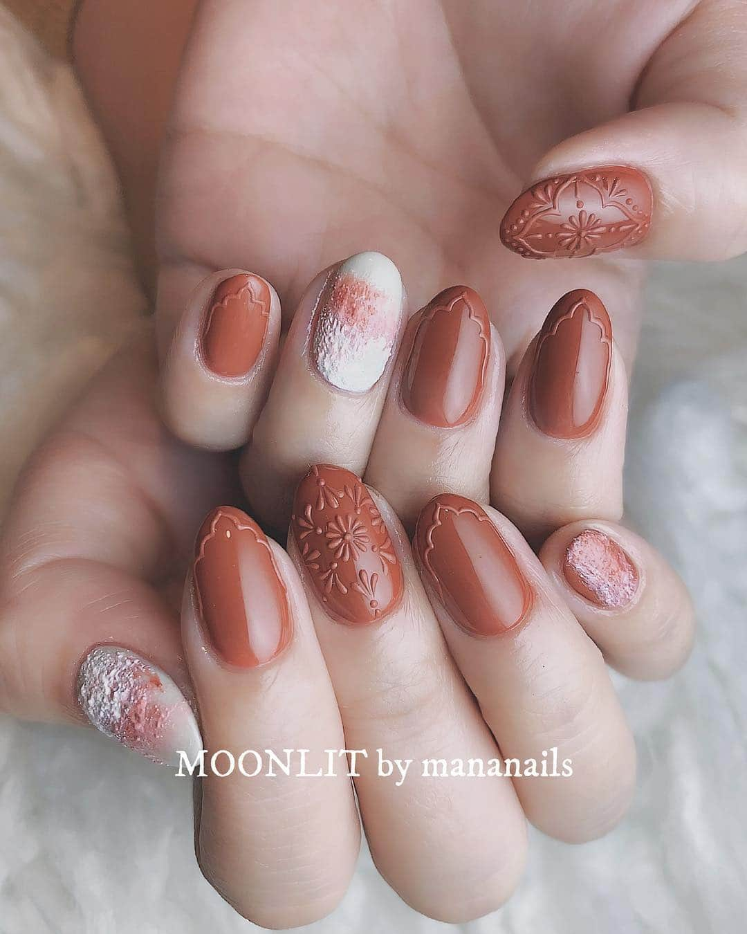 mananailsさんのインスタグラム写真 - (mananailsInstagram)「red relief❁ ㅤ ☾120min design」4月18日 7時57分 - mananails