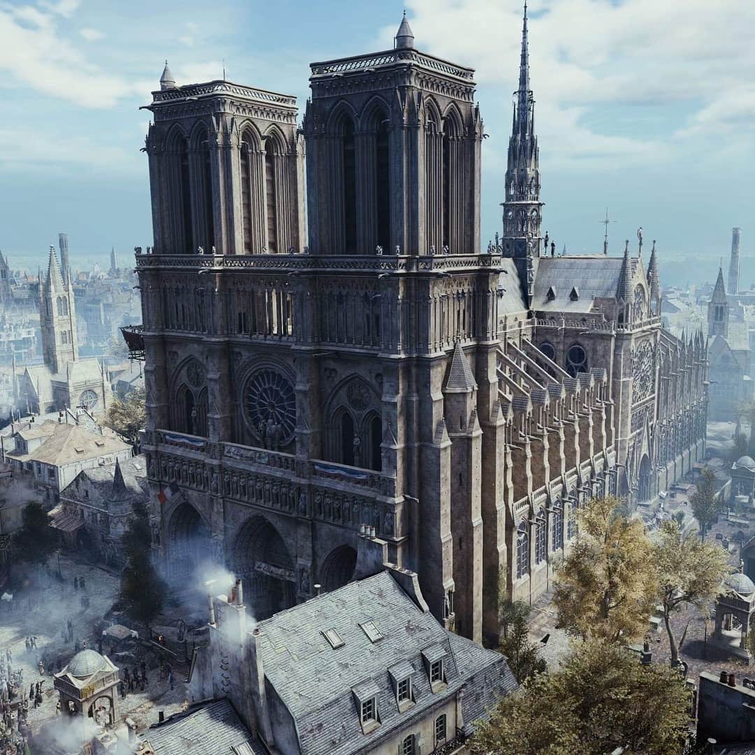 Ubisoftさんのインスタグラム写真 - (UbisoftInstagram)「In solidarity with everyone moved by Monday’s events, we’re donating to the restoration of Notre-Dame & giving you the chance to play #AssassinsCreed Unity on Uplay for free. See our story for the link.」4月17日 23時12分 - ubisoft