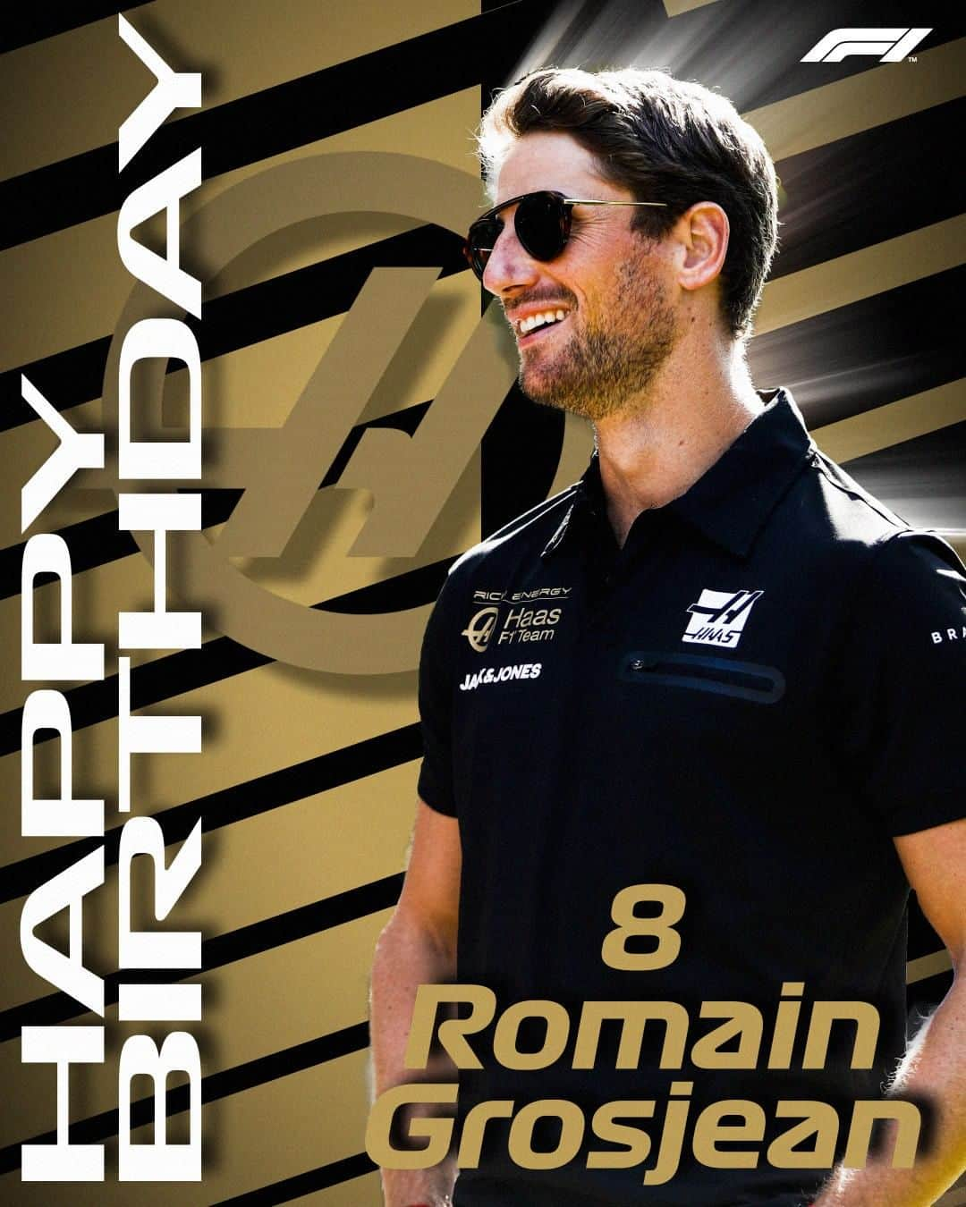 F1さんのインスタグラム写真 - (F1Instagram)「Bon anniversaire to the one and only @grosjeanromain! 🎂 We hope it Haas been a wonderful day so far 😉 . #F1 #Formula1 #HappyBirthday #RomainGrosjean #R8G #Haas @haasf1team」4月17日 23時50分 - f1