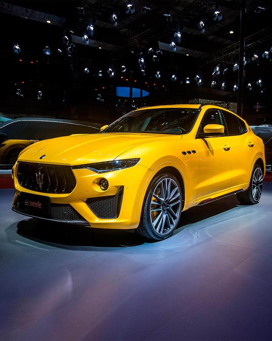 マセラティさんのインスタグラム写真 - (マセラティInstagram)「The #MaseratiLevanteTrofeo in Giallo Modenese and black leather interiors with contrasting yellow stitching.  #Maserati #AutoShanghai」4月18日 0時53分 - maserati