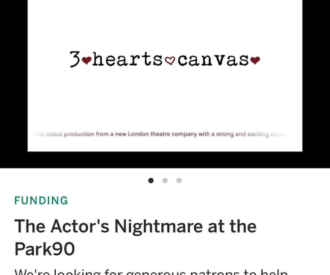 メガン・ジェット・マーティンさんのインスタグラム写真 - (メガン・ジェット・マーティンInstagram)「@3heartscanvas is producing its debut show and we need your help! ➡️ Swipe for more #linkinbio . . . Producing a play is a very risky venture, and it’s common to use crowdfund campaigns to help you along the journey. We have started an #indiegogo campaign to help us bring The Actor’s Nightmare to the Park Theatre this July/August. 🚨 10% of funds donated will go to the National Autistic Society. Please check out the campaign, check out the #perks, and donate if you can! Every little bit helps. ♥️ https://www.indiegogo.com/projects/the-actor-s-nightmare-at-the-park90#/ ——— #theactorsnightmare #parktheatre #crowdfunding #theatre #nationalautisticsocietyuk #supportthearts」4月18日 1時02分 - meaghanjette