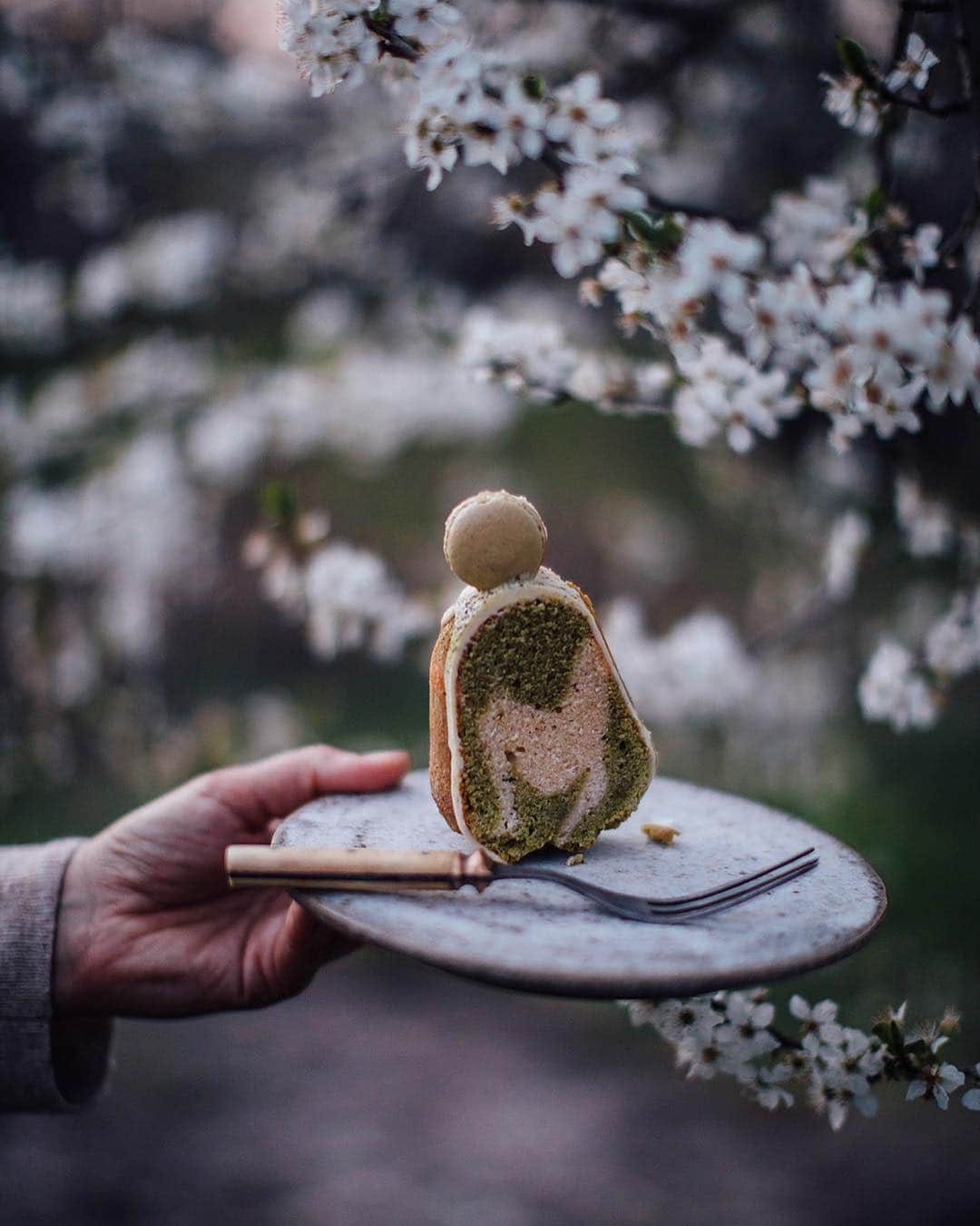 Our Food Storiesさんのインスタグラム写真 - (Our Food StoriesInstagram)「Finally on the blog - the recipe for this delicious gluten-free matcha bundt cake with homemade matcha-lemon curd macarons🍵😋 Get the recipe on the blog, link is in profile. #ourfoodstories  ____ #matchacake #matchalover #glutenfri #glutenfrei #glutenfreerecipes #vogueliving #gatherings #blütenzauber #gardeninspo #houseandgarden #verilymoment #diewocheaufinstagram #theweekoninstagram #simplejoys #springmood #morningslikethese」4月18日 2時37分 - _foodstories_
