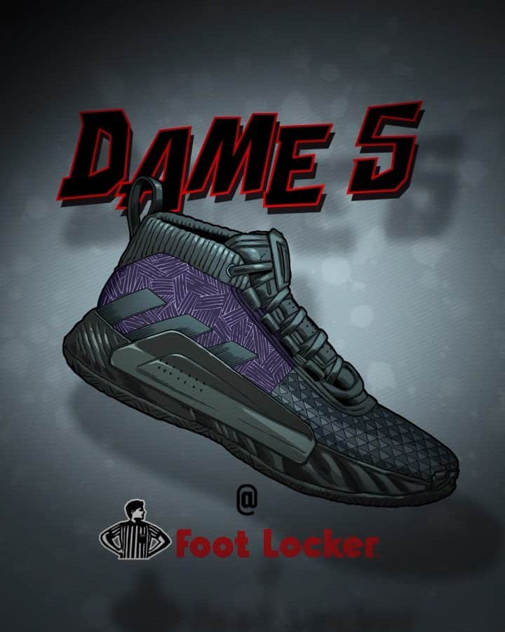 のインスタグラム：「#WakandaForever @damianlillard @adidashoops x @marvel “Black Panther” Dame 5  Launching 4/26, Select Stores and Online Men's and Kids」