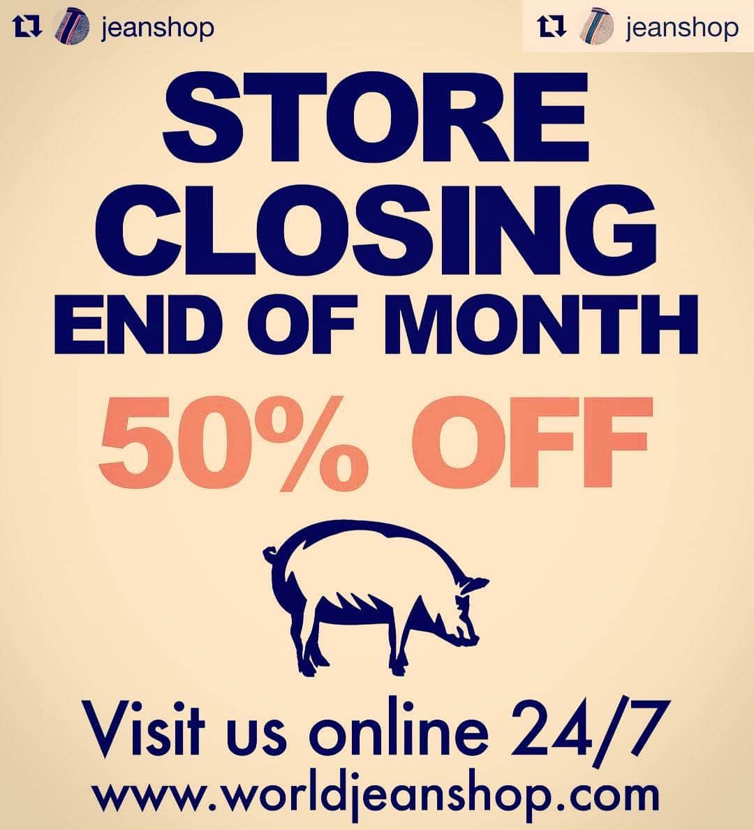 のインスタグラム：「We are changing our business to web only and closing the store in NYC. We are having a big sale in the shop and on line.  Everything is going fast so get shopping tag a friend that needs new jeans. #jeanshop #jeanshopnyc #jeansshoppingonline #selvedgejeans #leatherjackets #belts #bags #indigo #indigolove #motojacket #denimdeals #sale #nycsale #samplesalenyc #samplesale」