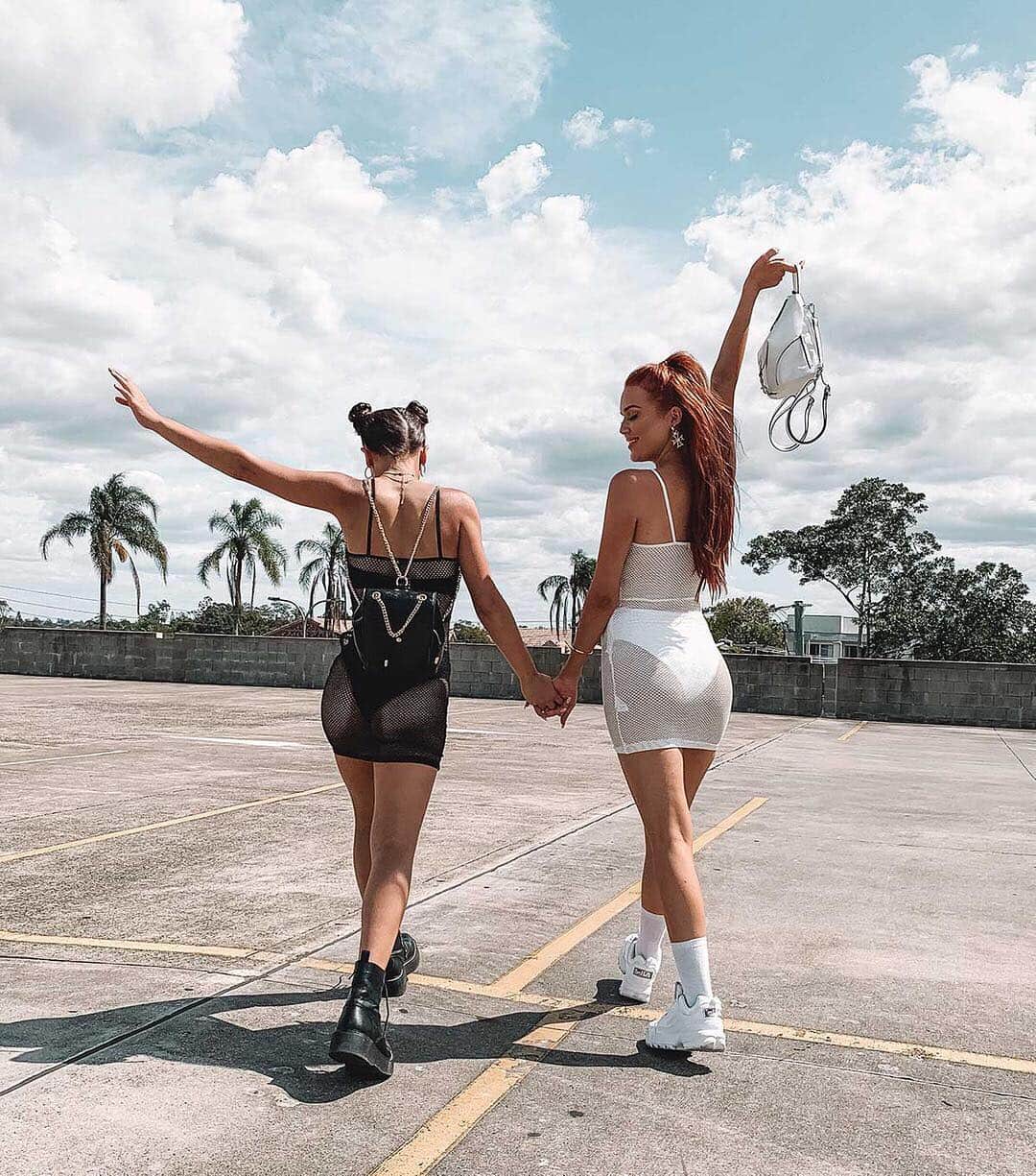 Beginning Boutiqueさんのインスタグラム写真 - (Beginning BoutiqueInstagram)「Festival daze ⚡️ The hottest new festival collection feat. babes @starlettethynne & @__lilybrown in the Kiki Mini Dress Black & White Mesh is here! Tap to shop!」4月18日 17時27分 - beginningboutique