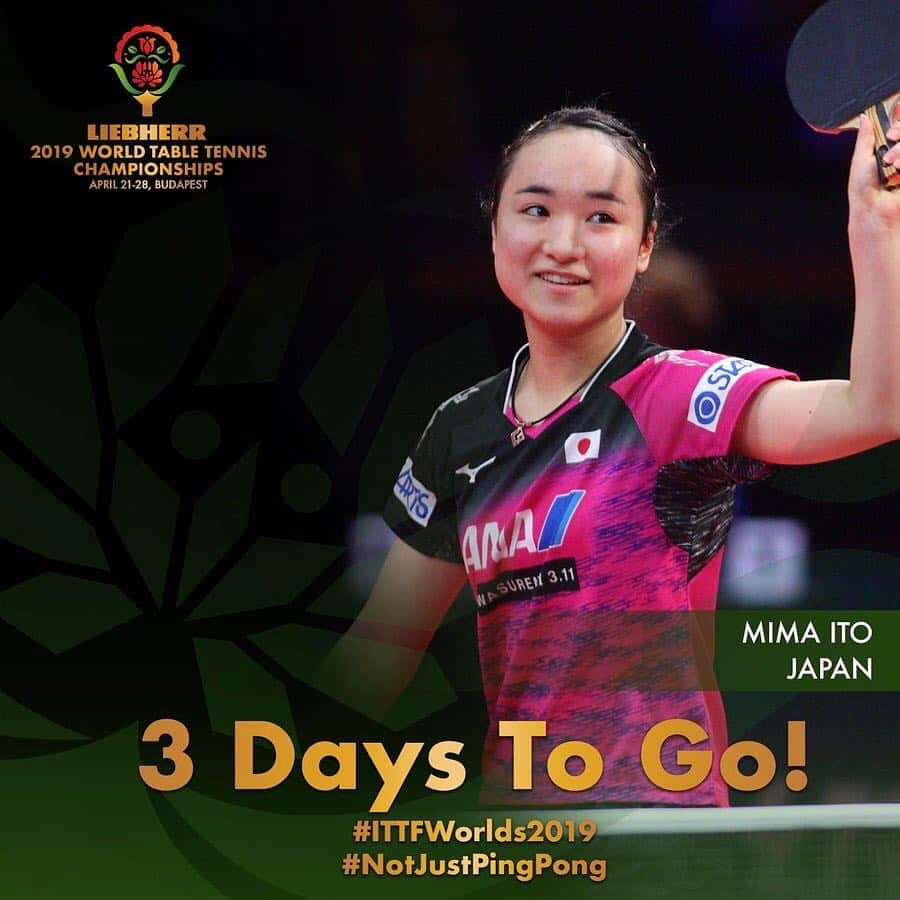 ITTF Worldさんのインスタグラム写真 - (ITTF WorldInstagram)「🇯🇵Mima Ito can't wait for the #ITTFWorlds2019 ⏳⏳⏳ . How about you⁉️ . #NotJustPingPong」4月18日 16時22分 - wtt