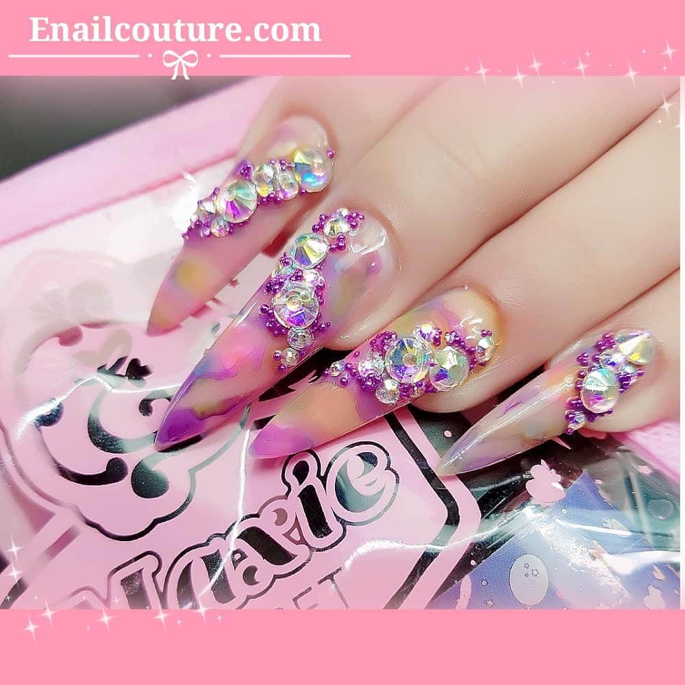Max Estradaさんのインスタグラム写真 - (Max EstradaInstagram)「Enailcouture.com MAXIE INK SET volume 1 and 2 are HERE !  MAGICALY MAKE BEAUTIFUL WATERCOLOR, TIE-DYE & MARBLING EFFECTS AND MORE WITH EASE! OUR AMERICAN MADE COSMETIC QUALITY APPROVED NAIL INKS! . MAXIE INK SET WORKS ONLY WITH VELVET MATTE GEL AS A SURFACE . PLEASE APPLY A LAYER OF VELVET MATTE TOPCOAT OVER COLOR GEL BEFORE APPLYING MAXIE INK. SEAL WITH A COAT OF SHINEE OR WONDER-GEL FOR A BEAUTIFUL, DIAMOND LIKE FINISH! MAXIE INK SET CONTAINS 6 COLORS AND COMES IN A CUTE CARRY POUCH !  COLORS ARE Beige, white, sky blue, crimson red, lavender, pastel gree kingofnail http://Enailcouture.com acrylic system in crystal clear powder with disco pure glitter mix and cotton candy monomer and diamond holic 23, gummy gel and wonder gel top coat ! New nail art diamonds are here ! Diamond carousel in 3 types to choose from ! Only $3.99 in the USA ! Apply with shinee and gummy gel for a dazzling finish! Here we used eternal beige powder and cotton candy monomer #ネイル #nailpolish #nailswag#nailaddict#nailfashion #nailartheaven#nails2inspire#nailsofinstagram #instanails#naillife#nailporn #gelnails #gelpolish#stilettonails#nailaddict #nailcolor#nailsalon #nailproducts #nailsupplies#acrylicnails #nailsdid #nailsoftheday http://Enailcouture.com happy gel is like acrylic and gel had a baby ! Perfect no mess application, candy smell and no airborne dust ! http://Enailcouture.com」4月18日 10時39分 - kingofnail