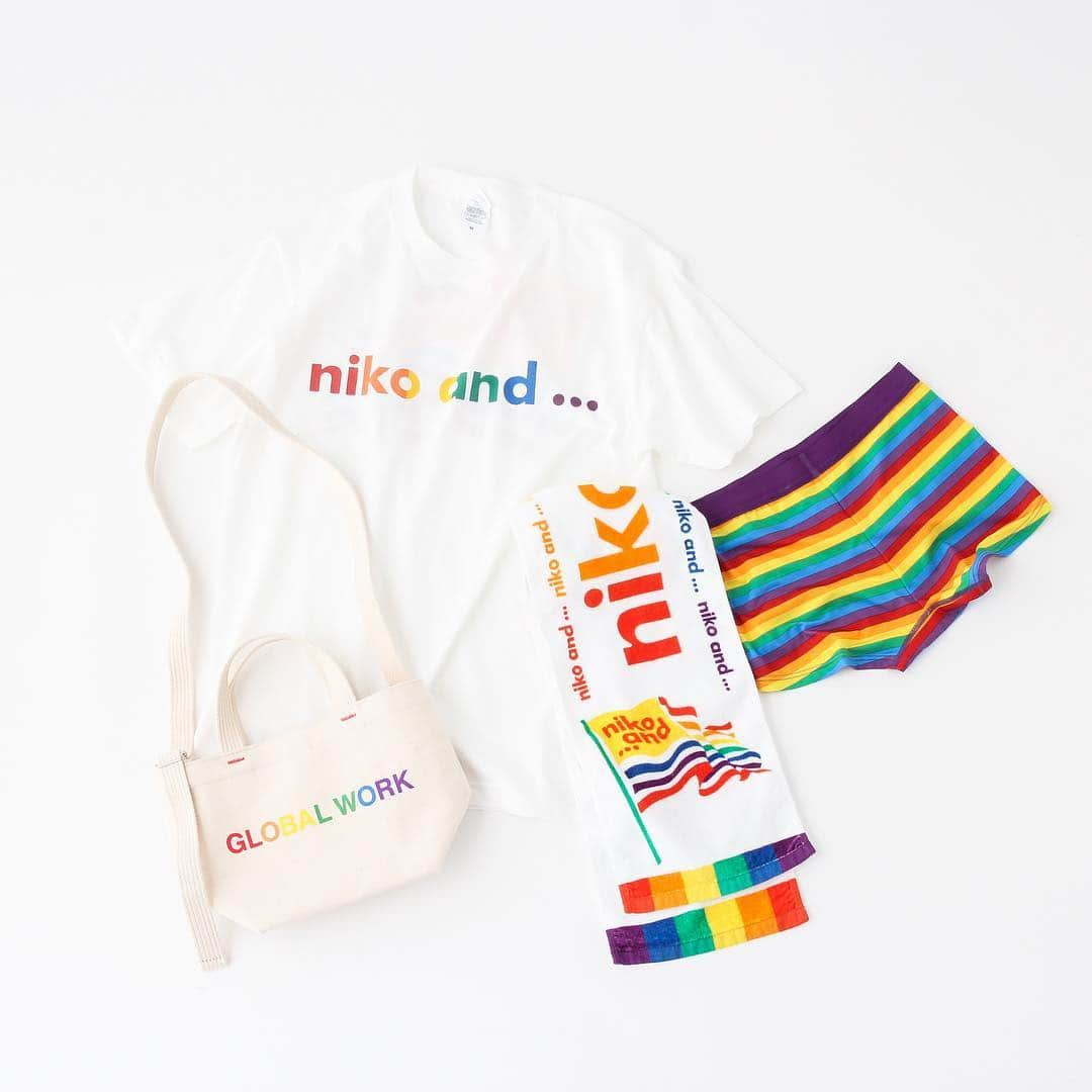 ニコアンドさんのインスタグラム写真 - (ニコアンドInstagram)「【RAINBOW GOODS】﻿ niko and ...やGLOBAL WORKを展開するアダストリアグループはジェンダー平等の実現に向け、すべての人がファッションと人生を楽しみ、自分らしく輝ける社会を目指しています。﻿ ﻿ 今年開催25周年を迎えるTOKYO RAINBOW PRIDE 2019の開催を応援するため、﻿ 4/27（土）～5/6（日）のレインボーウィーク期間中、﻿ GLOBAL WORK SHIBUYA店﻿ niko and ... TOKYO店﻿ で、 レインボーグッズを数量限定で販売いたします！﻿ レインボーグッズには、アダストリアオリジナルステッカー付き。﻿ ﻿ 数量限定・なくなり次第終了になりますので、ぜひ皆さまお早めにお越しください！﻿ 一緒にTOKYO RAINBOW PRIDE 2019を盛り上げましょう！﻿ ﻿ ・niko and ...レインボーロゴT ¥3,900+tax﻿ ・niko and ...LGBTスポーツタオル ¥1,900+tax﻿ ・GLOBAL WORK ロゴトート ¥1,200+tax﻿ ・bijorie TRPレインボーショーツ ¥1,200+tax﻿ ﻿ #nikoand #nikoandtokyo #harajuku #jingumae #tokyo #東京 #japan #日本 #渋谷 #原宿 #表参道 #shibuya #明治神宮前 #omotesando #tokyotrip #東京観光 #ニコアンド #ニコアンドトーキョー #菅田将暉 #小松菜奈 #であうにあう  #trp2019 #rainbowgoods #ihavepride #adastria #lgbtq #csr」4月18日 12時48分 - nikoandtokyo