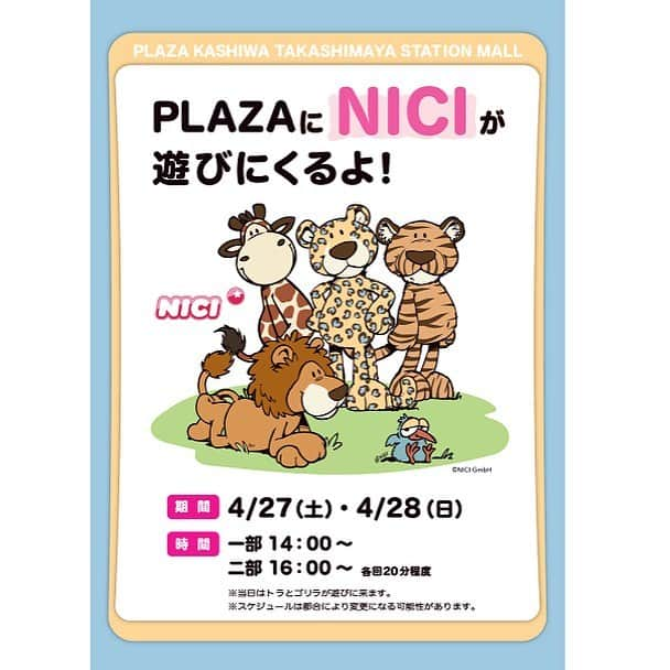 NICI JAPANさんのインスタグラム写真 - (NICI JAPANInstagram)「… 【イベント情報】 4月27日(土)・4月28日(日)限定企画！！ . ゴールデンウィーク特別イベントとして、PLAZA 柏高島屋ステーションモール店にてNICIのタイガー＆ゴリラと一緒に写真を撮れる撮影会をします！ . お店では期間限定でNICIコーナーを拡大中ですので、ぜひこの機会にお気に入りを見つけてくださいね♪ゴールデンウィーク初日から2日間限定のイベント、皆様のお越しをお待ちしております！ . . 【NICIタイガー＆ゴリラ撮影会】 日程：4月27日(土)・4月28日(日)　 ①14:00～　②16:00～ . ※各時間20分程度になります。 ※スケジュールは都合により変更になる可能性があります。 . 場所：PLAZA 柏高島屋ステーションモール店 . 〒277-0842 千葉県柏市末広町1-1 柏高島屋ステーションモール5F . #イベント #ゴールデンウィーク #撮影会 #PLAZA #柏高島屋ステーションモール #柏高島屋 #NICI #ニキ #ぬいぐるみ #タイガー #ゴリラ」4月18日 17時48分 - nici_japan