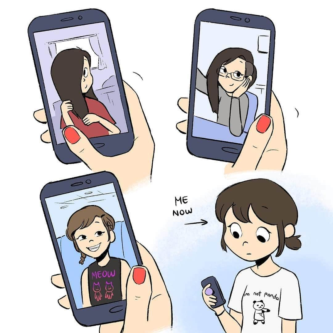 9GAGさんのインスタグラム写真 - (9GAGInstagram)「Remember to to love who you were then, and embrace who you are now By @juliehangart - #selflove #comics #9gag」4月18日 18時01分 - 9gag