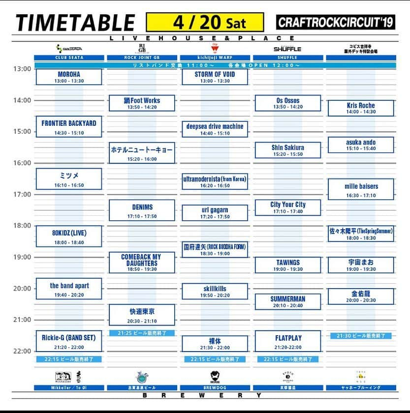 TGMX aka SYUTA-LOW TAGAMIさんのインスタグラム写真 - (TGMX aka SYUTA-LOW TAGAMIInstagram)「4/20に吉祥寺でのCRAFTROCKCIRCUIT19に、FBYでます🍺 友達がたくさんいる！ultramodernistaって韓国のバンド出るんだけど、要checkね^_^」4月18日 18時31分 - tgmx