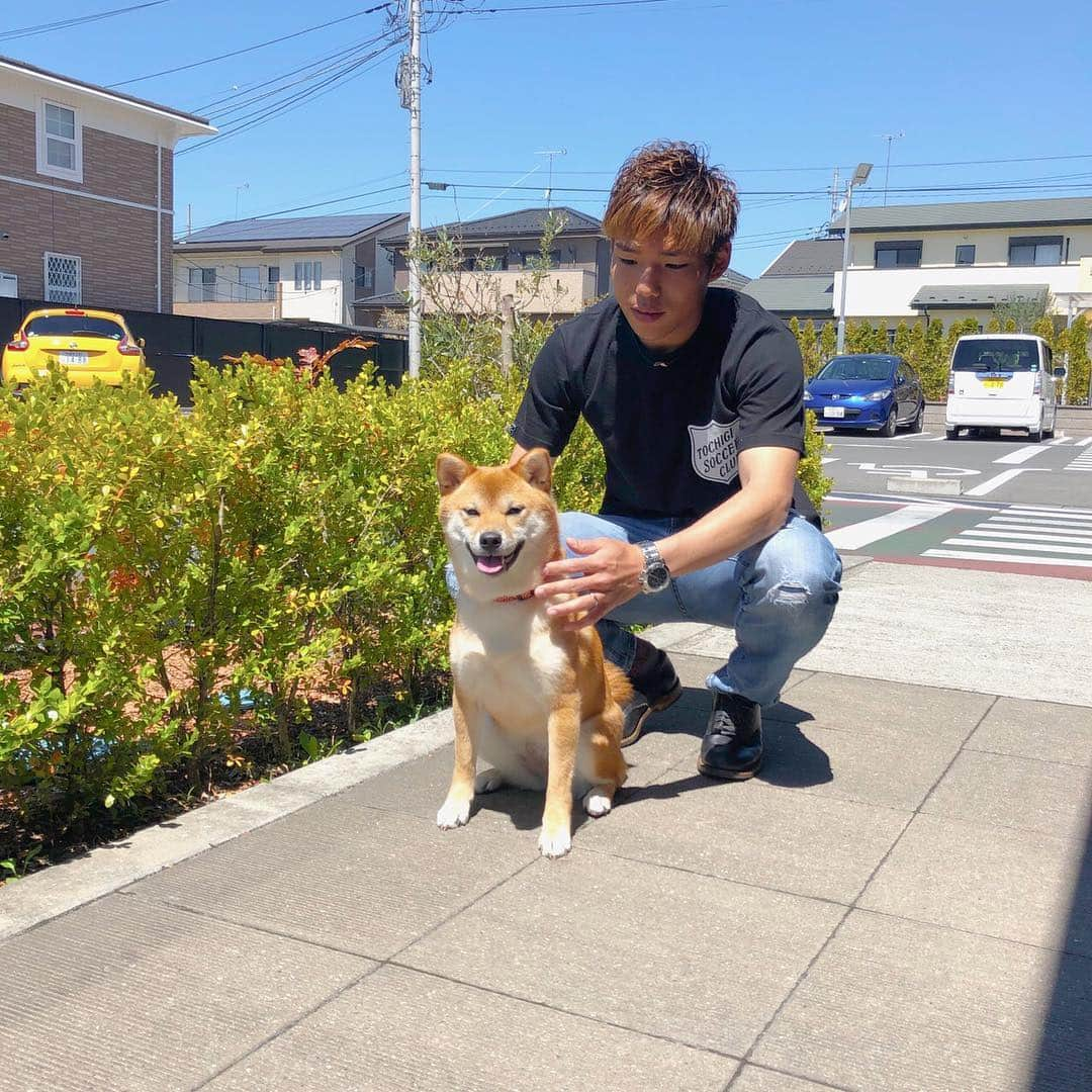 榊翔太さんのインスタグラム写真 - (榊翔太Instagram)「先日のオフは愛犬のコロとスターバックスに行ってきました☕️ 散歩中スターバックスの前を通ると必ず行きたいとアピールしてきます❗️ 休憩タイムでおやつ貰えるのわかってるからね🐕🦴 着ているTシャツは #arknets × #栃木sc コラボ商品です！ 前と後ろにロゴが入っててかっこいいデザインです！」4月18日 20時44分 - shota.sakaki