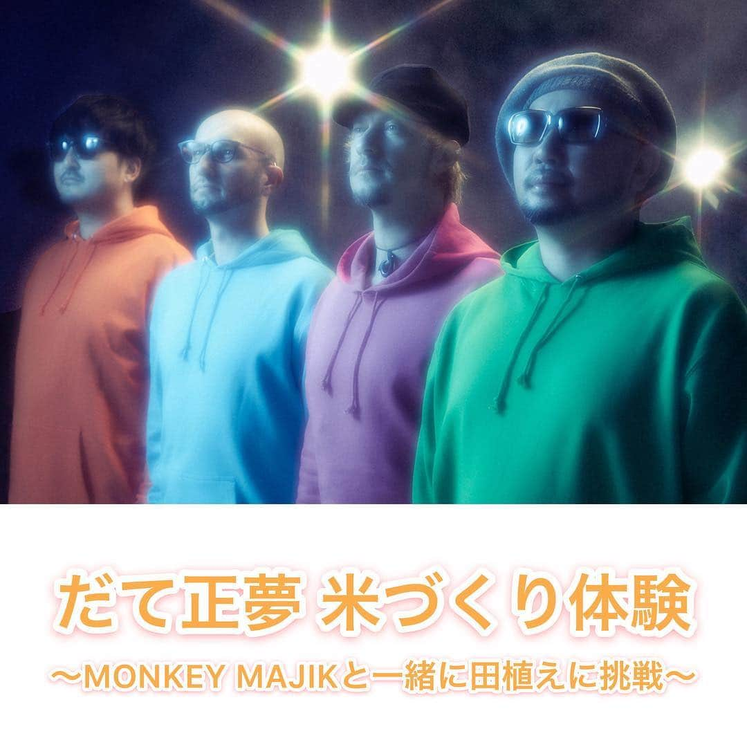 MONKEY MAJIKさんのインスタグラム写真 - (MONKEY MAJIKInstagram)「‪5月19日(日)に仙台市で宮城県・JR東日本仙台支社主催のもと、新ブランド米「だて正夢」の田植え体験イベントが行われます🌾‬ ㅤㅤㅤㅤㅤㅤㅤㅤㅤㅤㅤㅤㅤ ‪ただいま、モバイルファンクラブにて参加者募集中‼️ ㅤㅤㅤㅤㅤㅤㅤㅤㅤㅤㅤㅤㅤ 参加無料です。メンバーと一緒に米づくりに挑戦してみませんか🍙‬ ㅤㅤㅤㅤㅤㅤㅤㅤㅤㅤㅤㅤㅤ ‪👇詳しくはモバイルFCにて‬ ‪http://monkeymajik.com‬  #monkeymajik #モンキーマジック #田植え体験 #仙台 #だて正夢」4月18日 21時00分 - monkeymajik_official