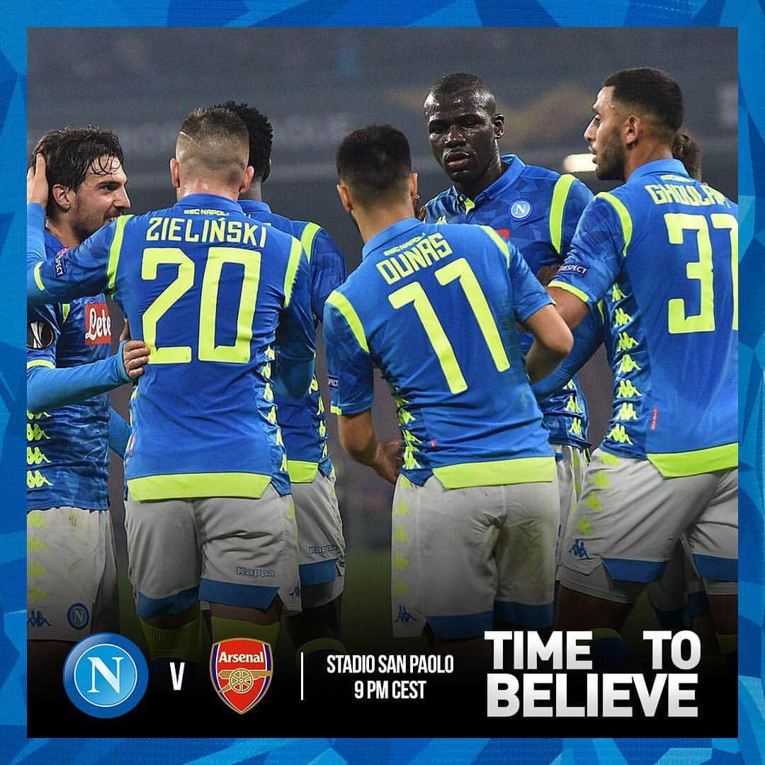 SSCナポリさんのインスタグラム写真 - (SSCナポリInstagram)「📌 April 18 - 9 PM CEST #TIMETOBELIEVE 📍 Stadio San Paolo ⚽️ #NapoliArsenal ‪🏆 @europaleague‬ ‪💙 #ForzaNapoliSempre‬」4月18日 22時54分 - officialsscnapoli