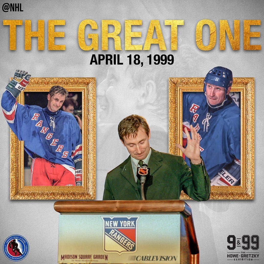 NHLさんのインスタグラム写真 - (NHLInstagram)「20 years ago today, Wayne Gretzky laced them up for the last time.  His gear from that night is on display at the new Howe • Gretzky Exhibition at @thehockeyhalloffame.」4月18日 23時05分 - nhl