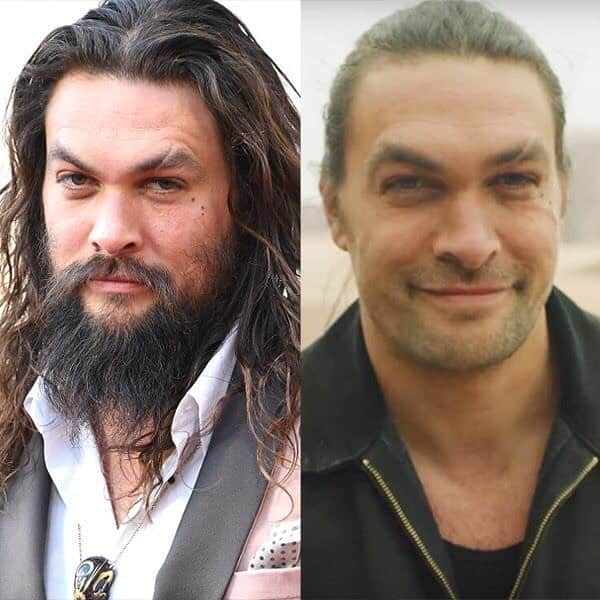 E! Onlineさんのインスタグラム写真 - (E! OnlineInstagram)「Goodbye Drogo. Goodbye Arthur Curry...Jason Momoa just shaved off his beard, but for a very superhero reason: To save the planet. Link in bio to watch it all happen. (📷: Getty Images, YouTube)」4月18日 23時03分 - enews