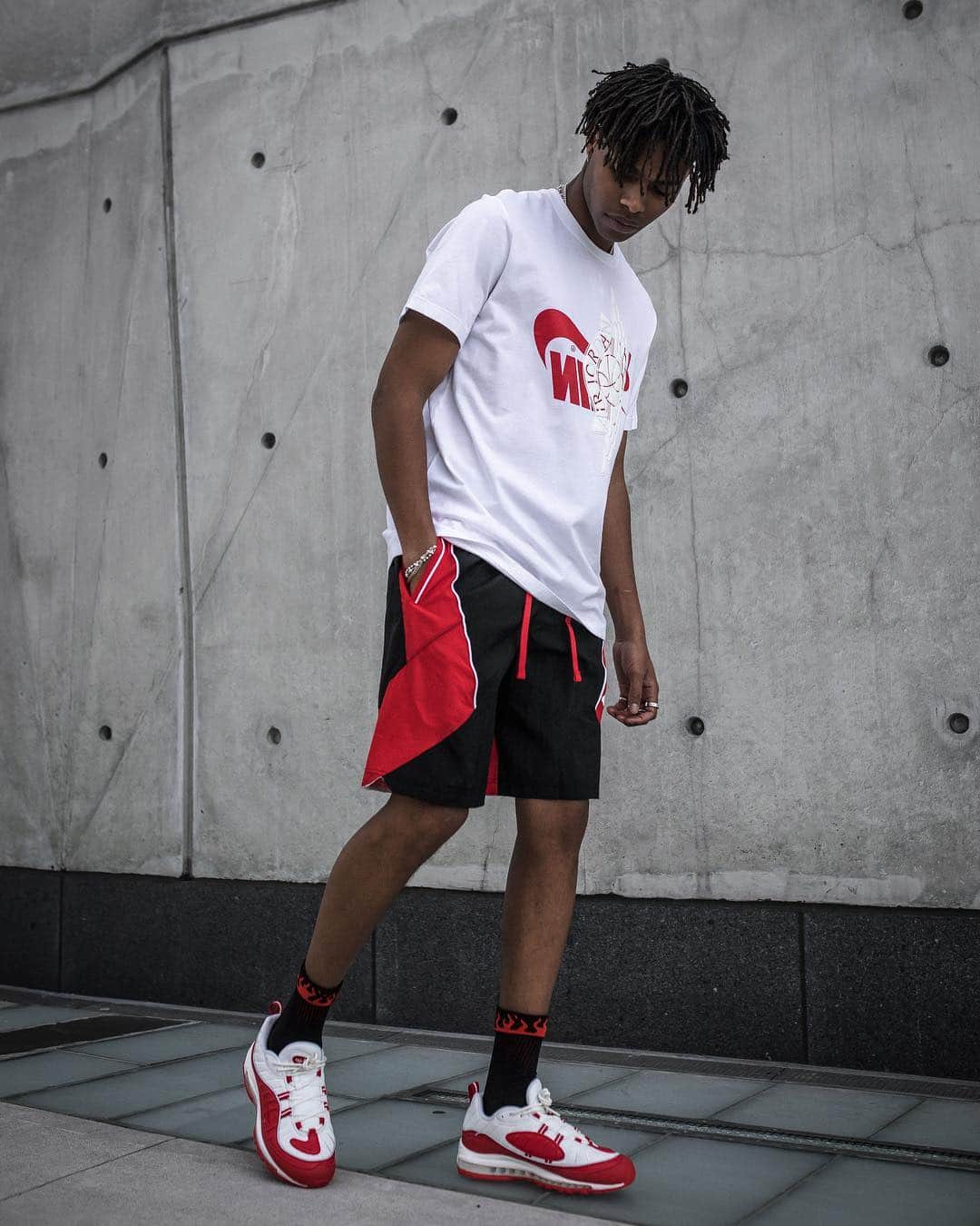 のインスタグラム：「Best of both logos. #Nike Futura Wings Apparel Available Now, In-Store and Online」