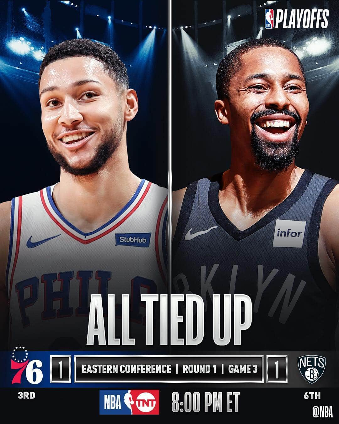 NBAさんのインスタグラム写真 - (NBAInstagram)「In tonight’s #NBAPlayoffs action, the @sixers, @brooklynnets, @nuggets, @spurs, @warriors & @laclippers all have a chance to go up 2-1! #NBAPlayoffs」4月19日 0時33分 - nba