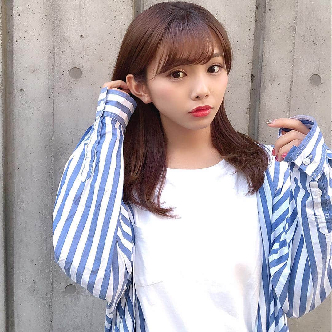 磯佳奈江さんのインスタグラム写真 - (磯佳奈江Instagram)「今日の私服です﻿ ﻿ シャツワンピース/ #nikoand ﻿ ﻿ #私服 #シャツワンピース #シャツワンピースコーデ #ストライプシャツワンピース #fashion #ootd #コーデ #身長 #151cm」5月3日 20時50分 - isochan89