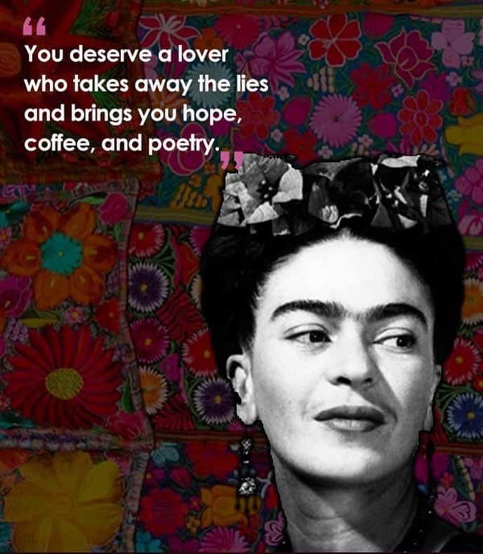 ダナイ・ガルシアさんのインスタグラム写真 - (ダナイ・ガルシアInstagram)「#Fridakhalo my Queen.  You deserve a lover who takes away the lies and brings you hope, coffee & poetry. 🦋🌻👑#queen  #storiesworthtelling #frida #quotesforthesoul #light #artist #paintings #beauty #tihproductions  #Gratitude #stories #danaygarcia  Never forget the magic 💡🌻🦋」5月3日 15時50分 - danaygarcia1