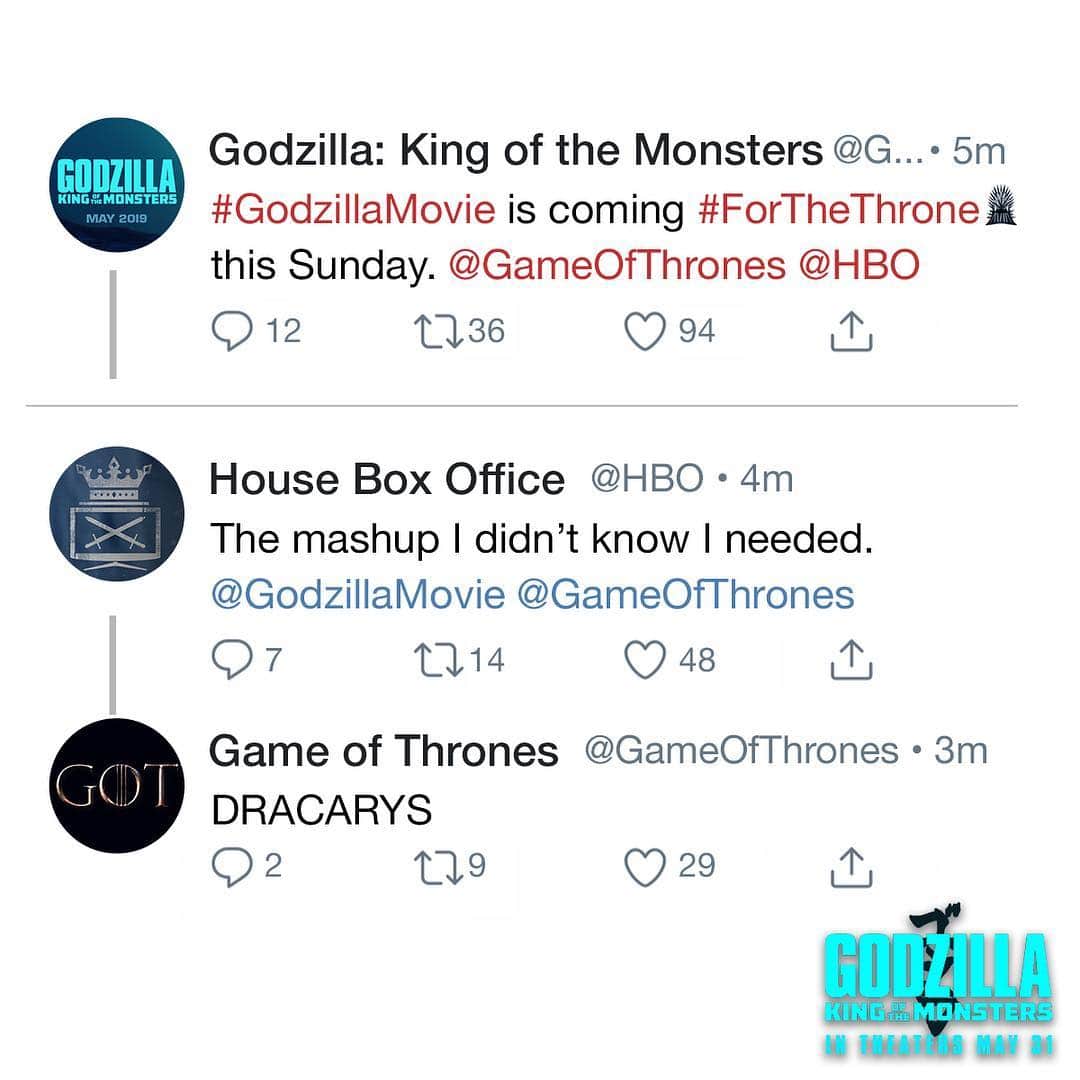 Warner Bros. Picturesさんのインスタグラム写真 - (Warner Bros. PicturesInstagram)「#GodzillaMovie is coming #ForTheThrone this Sunday.」4月19日 3時43分 - wbpictures