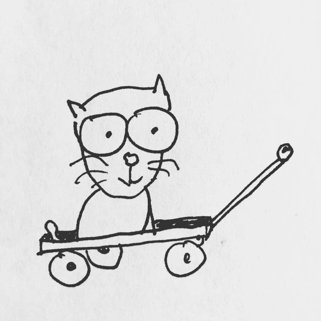 モービーさんのインスタグラム写真 - (モービーInstagram)「Part of my adult life involves complicated grown-up tasks like learning how to draw a cat in a wagon. #adult」4月19日 9時43分 - moby