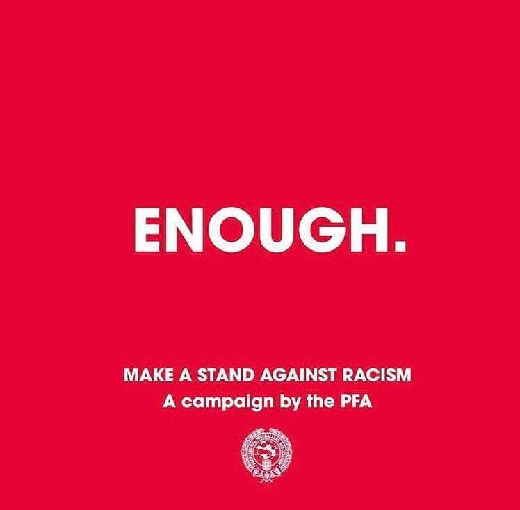 サレー・カイカイのインスタグラム：「#Enough  We are making a stand against racist abuse.  We recognise that our platforms come with responsibility, and so we are using our voice to stand against racist abuse.  Together, we are calling on social media platforms and footballing bodies to do more!」