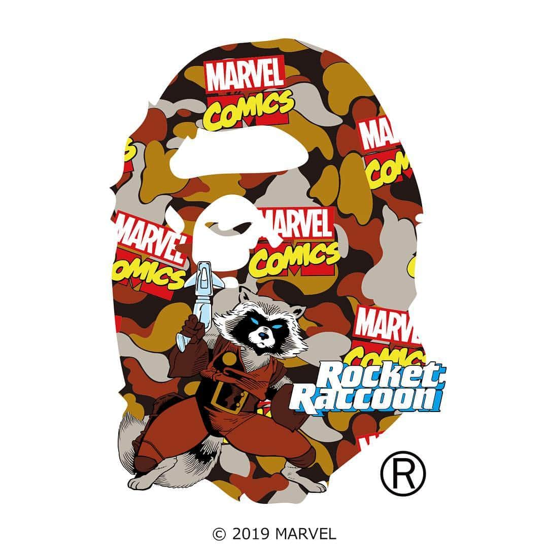 ア ベイシング エイプさんのインスタグラム写真 - (ア ベイシング エイプInstagram)「A BATHING APE® | MARVEL COMING SOON!! #bape #marvel #bapemarvel #ROCKETRACOON」4月19日 14時01分 - bape_japan