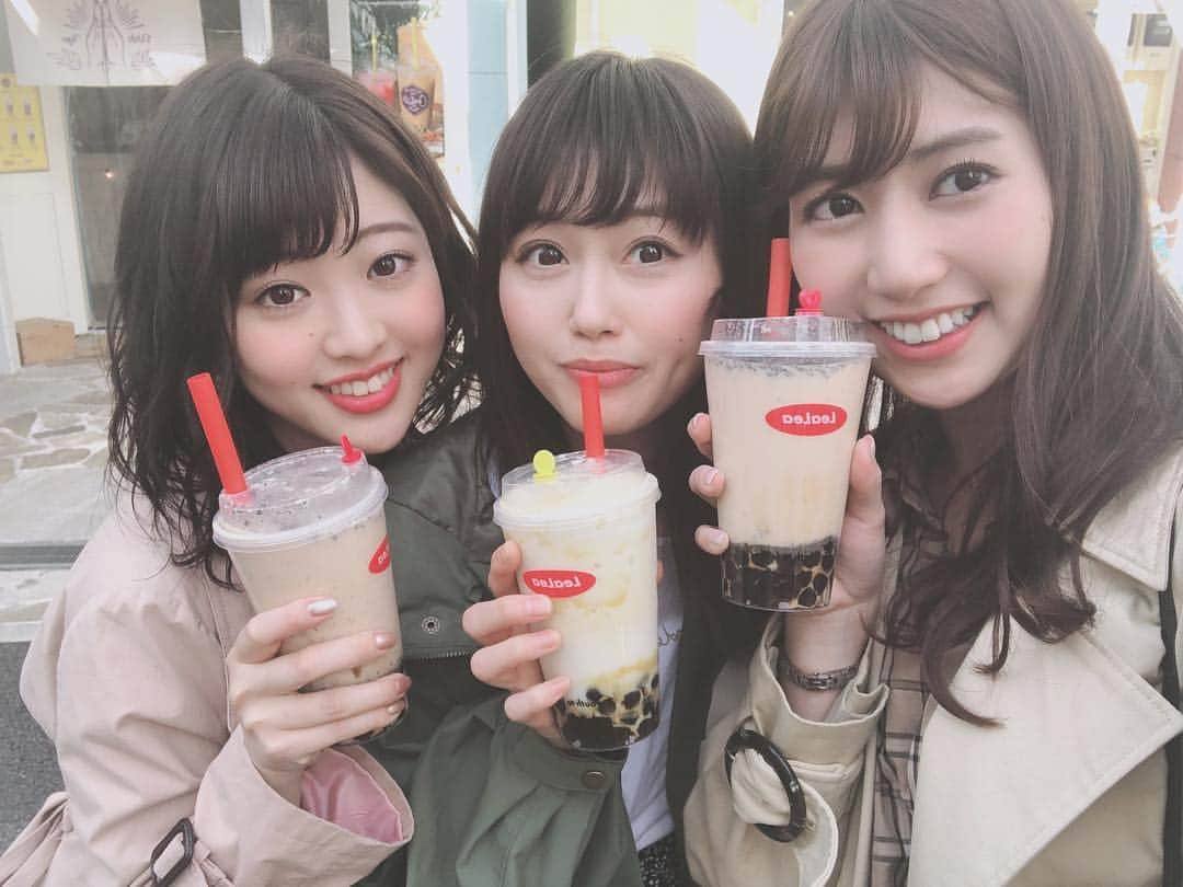 篠原栞那さんのインスタグラム写真 - (篠原栞那Instagram)「♥ 撮影で仲良くなって #タピオカフレンズ 略して #タピフレ になりました。笑」4月19日 16時01分 - shinohara_kanna