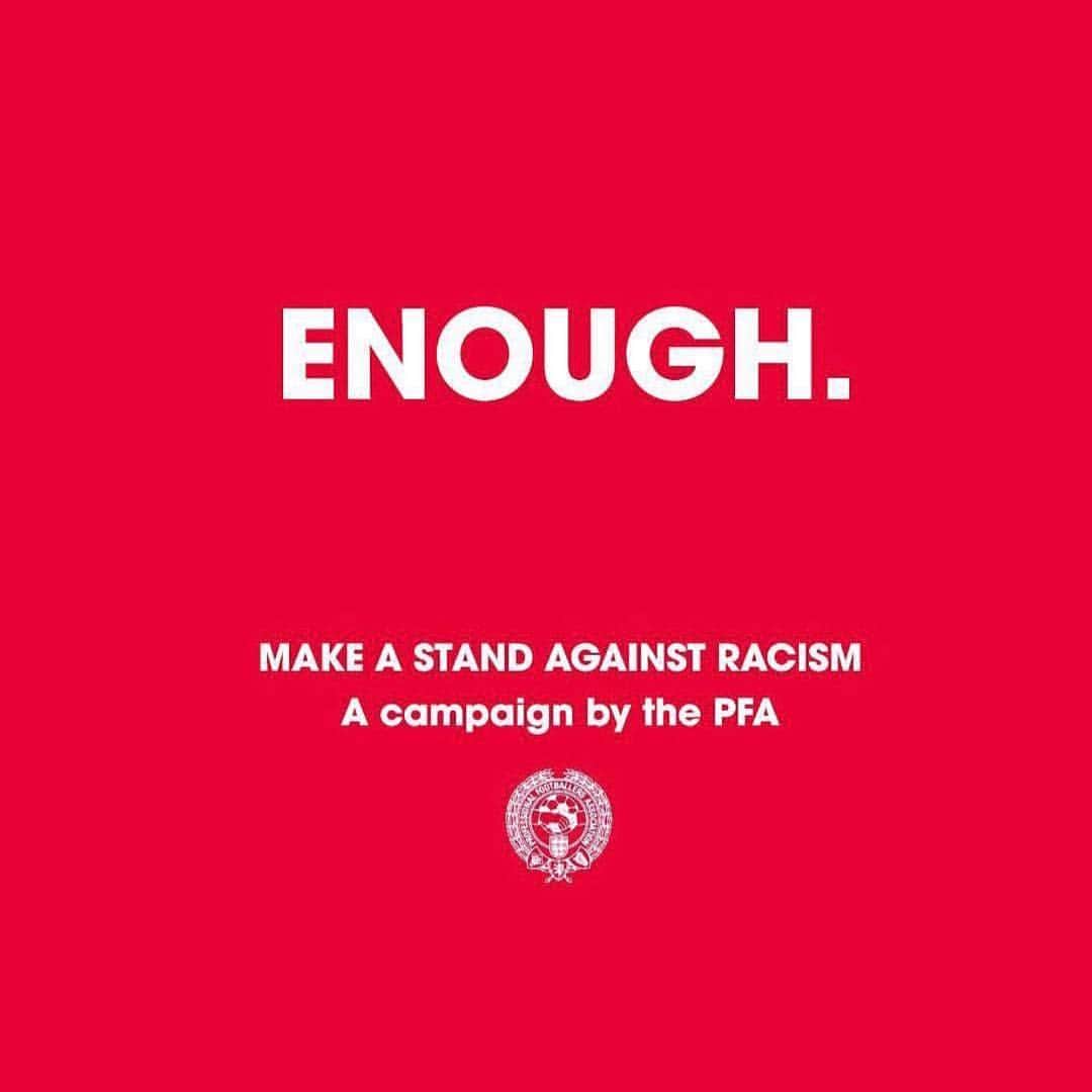 のインスタグラム：「#Enough  We are making a stand against racist abuse.  We recognise that our platforms come with responsibility, and so we are using our voice to stand against racist abuse.  Together, we are calling on social media platforms and footballing bodies to do more!」