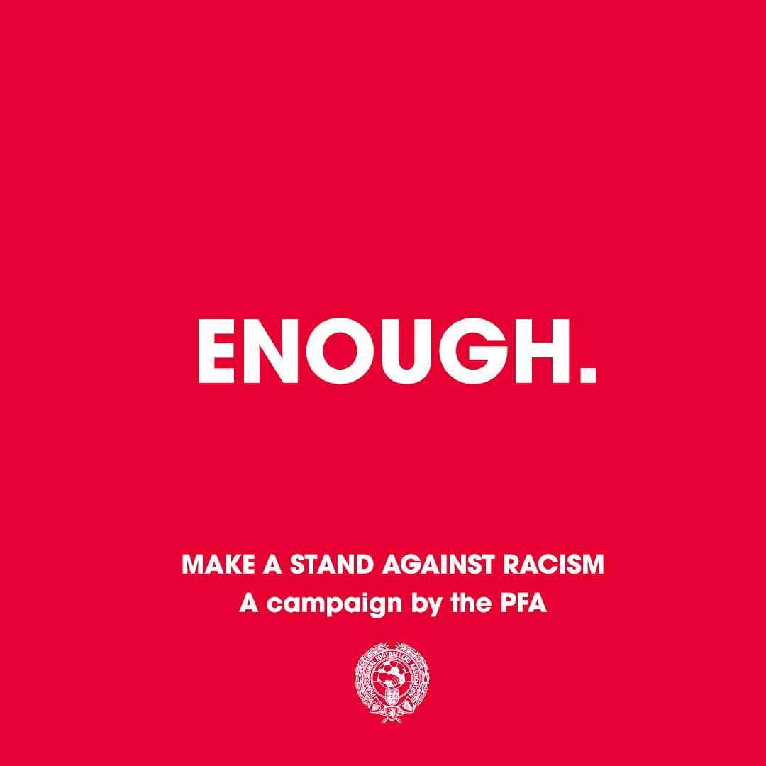 セオ・ウォルコットさんのインスタグラム写真 - (セオ・ウォルコットInstagram)「#Enough  We are making a stand against racist abuse.  We recognise that our platforms come with responsibility, and so we are using our voice to stand against racist abuse.  Together, we are calling on social media platforms and footballing bodies to do more!」4月19日 16時57分 - theowalcott