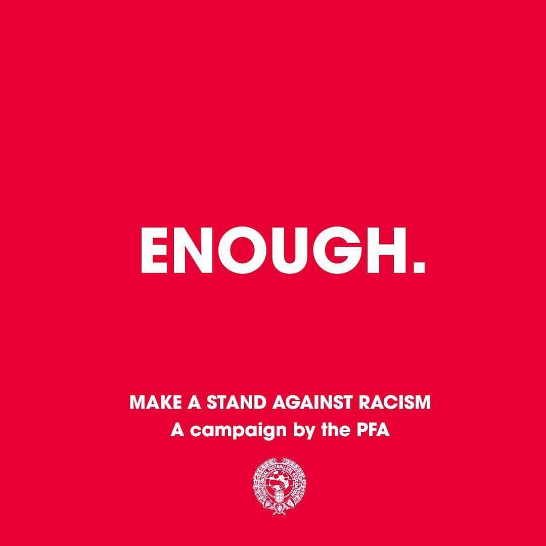 キャメロン・ボースウィック＝ジャクソンのインスタグラム：「#Enough  We are making a stand against racist abuse.  We recognise that our platforms come with responsibility, and so we are using our voice to stand against racist abuse.  Together, we are calling on social media platforms and footballing bodies to do more!」