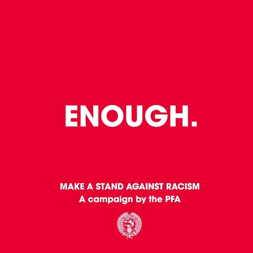 クリスティアン・アツのインスタグラム：「#Enough  We are making a stand against racist abuse.  We recognise that our platforms come with responsibility, and so we are using our voice to stand against racist abuse.  Together, we are calling on social media platforms and footballing bodies to do more!」