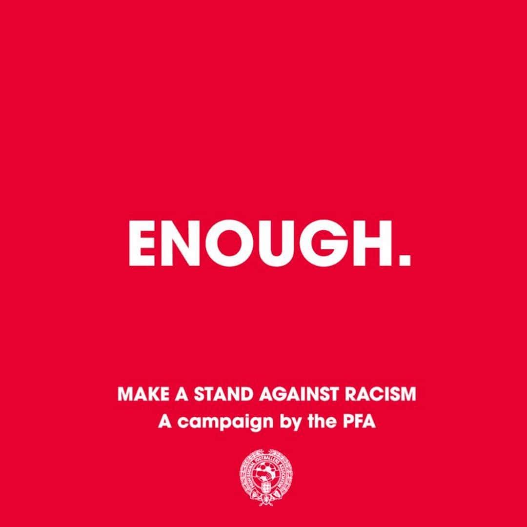 カラム・ウィルソンのインスタグラム：「#Enough  We are making a stand against racist abuse.  We recognise that our platforms come with responsibility, and so we are using our voice to stand against racist abuse.  Together, we are calling on social media platforms and footballing bodies to do more!」