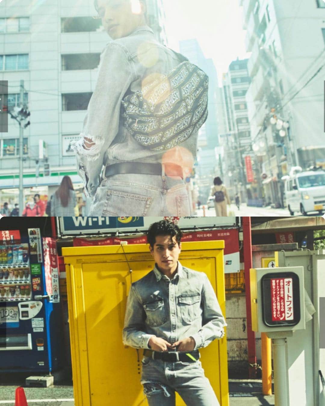 西村哲也のインスタグラム：「@diesel x @mmkemio  Hair and make @yuyanara  Styled by me Editor by @dj_poipoi (@gqjapan )」