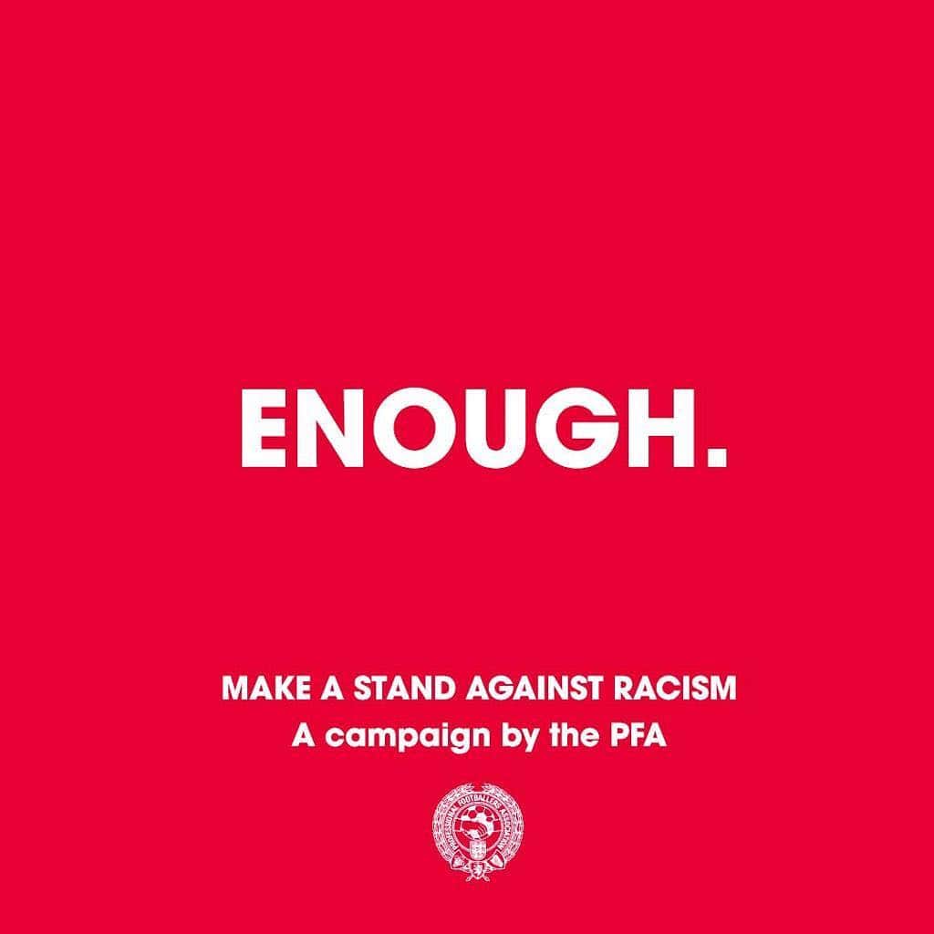 ジェンマ・ボナーのインスタグラム：「#Enough  We are making a stand against racist abuse.  We recognise that our platforms come with responsibility, and so we are using our voice to stand against racist abuse.  Together, we are calling on social media platforms and footballing bodies to do more!」