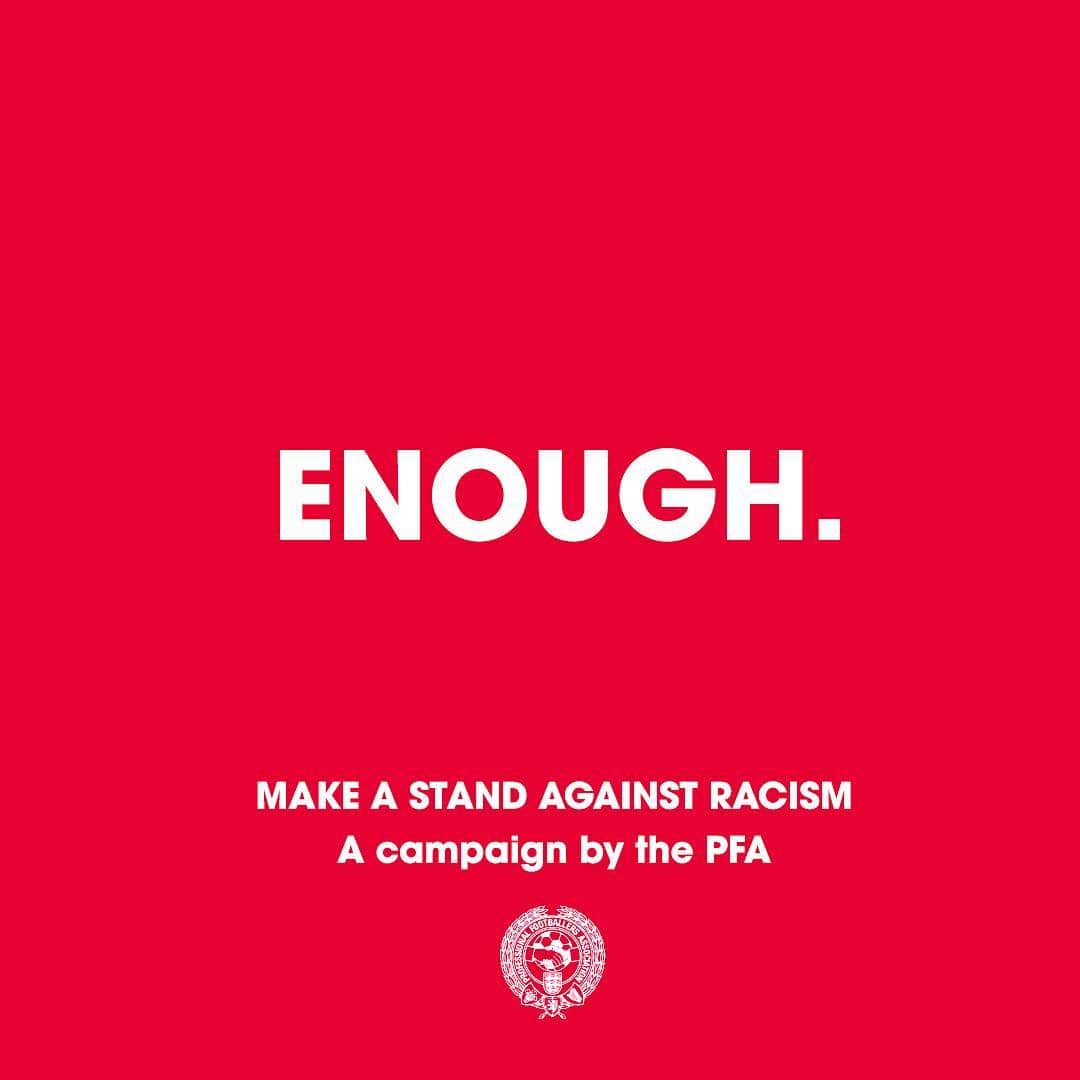 スティーヴン・デイヴィスのインスタグラム：「#Enough  We are making a stand against racist abuse.  We recognise that our platforms come with responsibility, and so we are using our voice to stand against racist abuse.  Together, we are calling on social media platforms and footballing bodies to do more!」