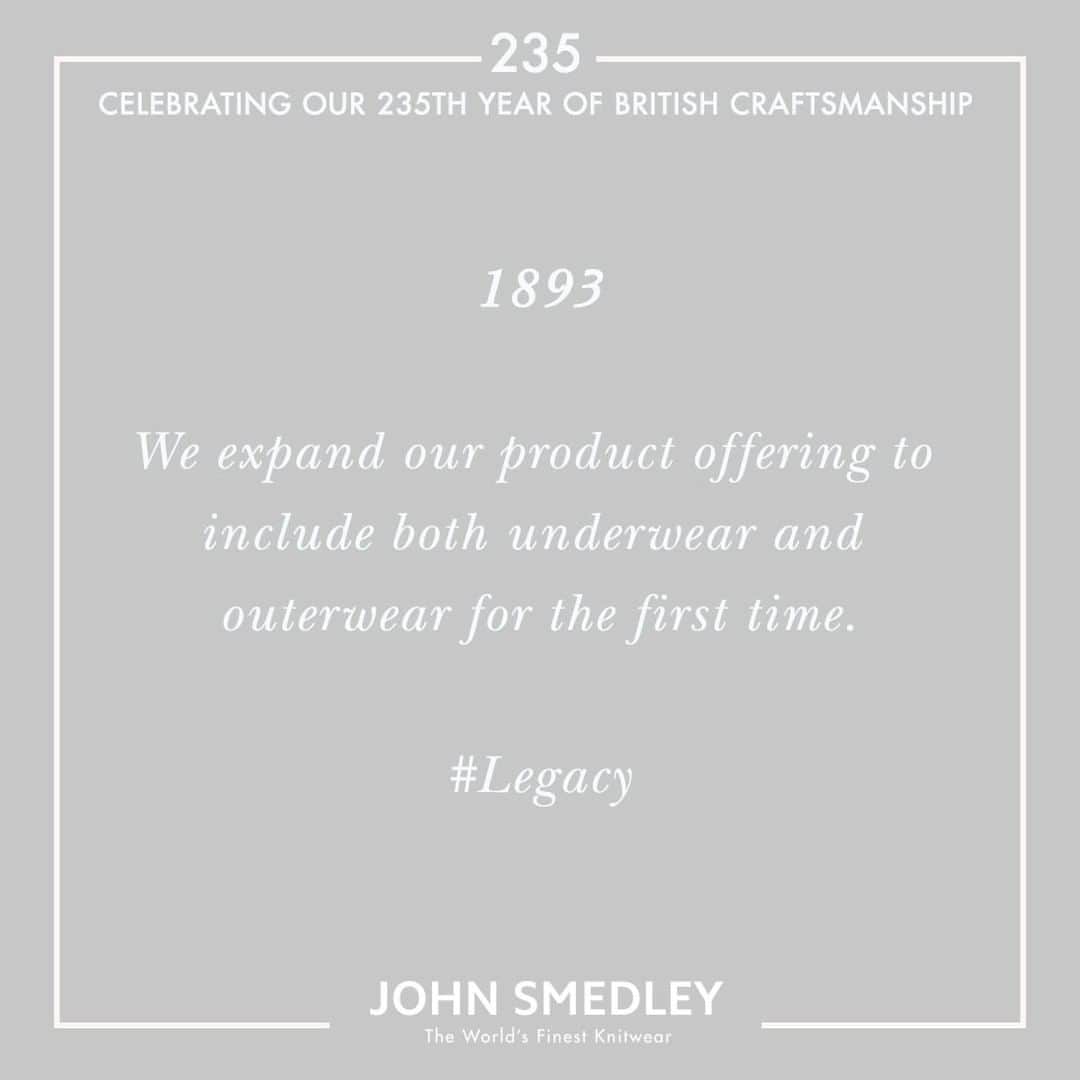 ジョンスメドレーさんのインスタグラム写真 - (ジョンスメドレーInstagram)「235 | Celebrating our legacy of British Craftsmanship. Find out more at johnsmedley.com/discover/legacy #1893 #235 #Legacy #BritishCraftsmanship #MadeinEngland」4月19日 23時02分 - johnsmedleyknitwear