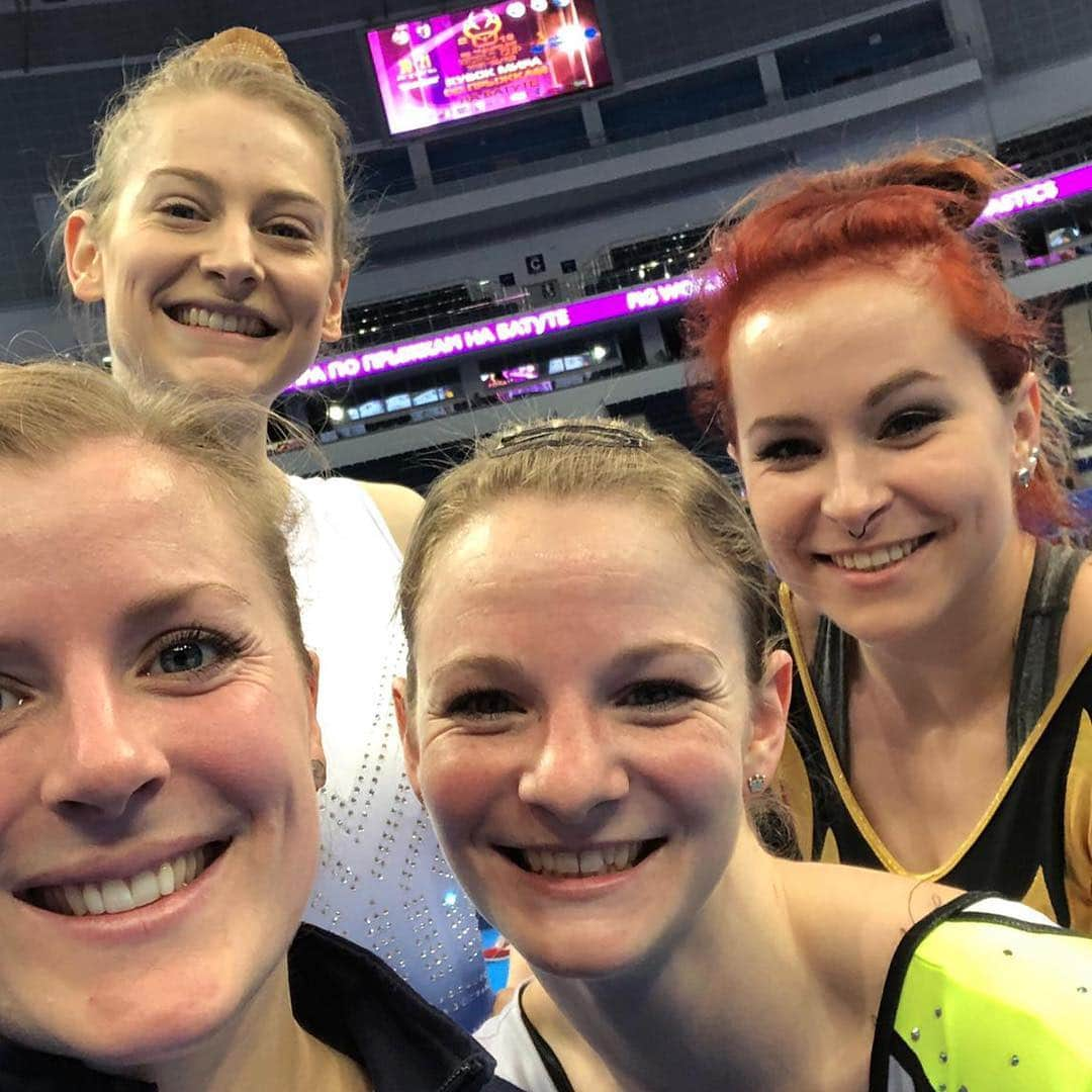 ブライオニー・ペイジさんのインスタグラム写真 - (ブライオニー・ペイジInstagram)「Podium training ✔️ Qualifications tomorrow! 🇬🇧 • #trampolining #candid #tokyo2020 #olympicqualifiers #olympicqualification #trampshoes #worldcup #trampolineworldcup #TRA #belarus」4月19日 23時40分 - bryony_page