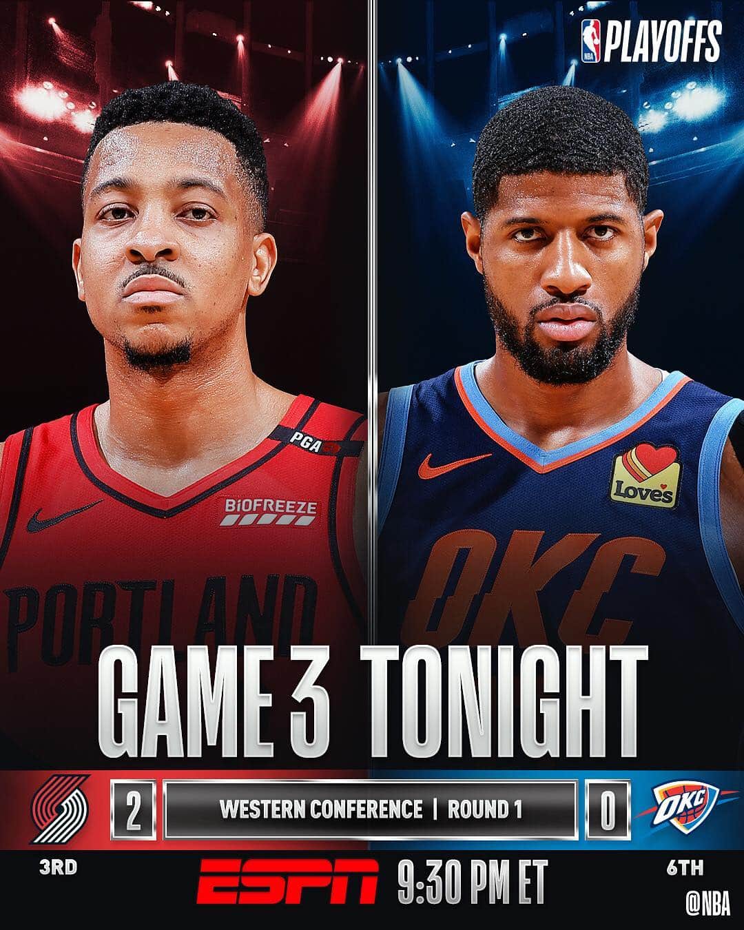 NBAさんのインスタグラム写真 - (NBAInstagram)「Tonight’s #NBAPlayoffs action tips off at 7:00pm/et on ESPN!」4月20日 0時43分 - nba