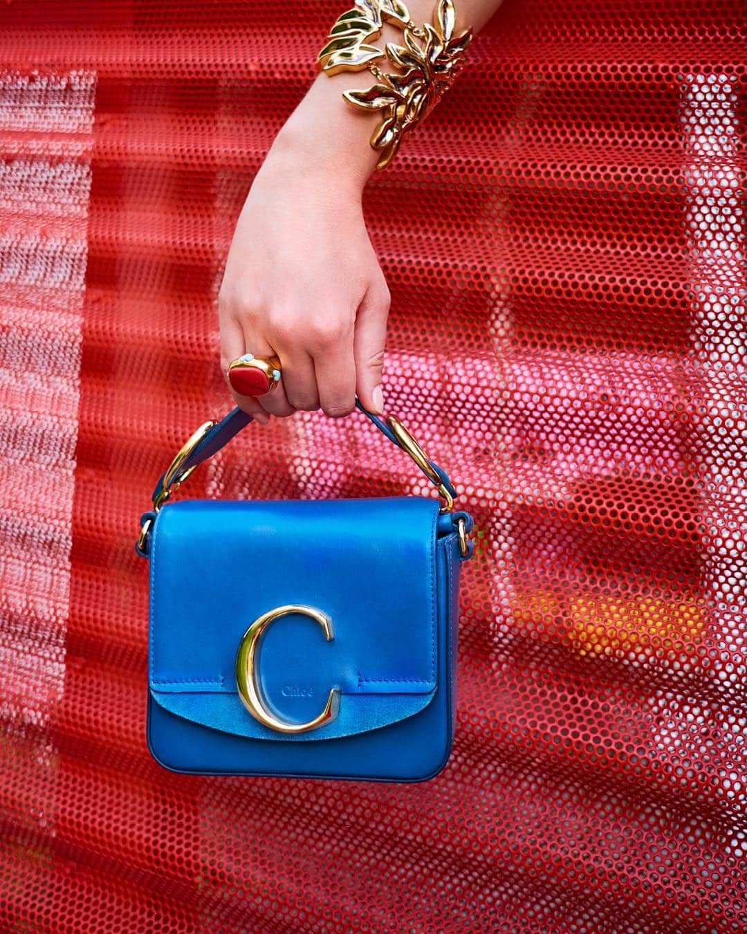 Chloéさんのインスタグラム写真 - (ChloéInstagram)「Showing off the Mini Chloé C in Crisp ocean blue  Shop #chloeSS19 accessories on chloe.com  #chloeGIRLS #chloe」4月20日 1時03分 - chloe
