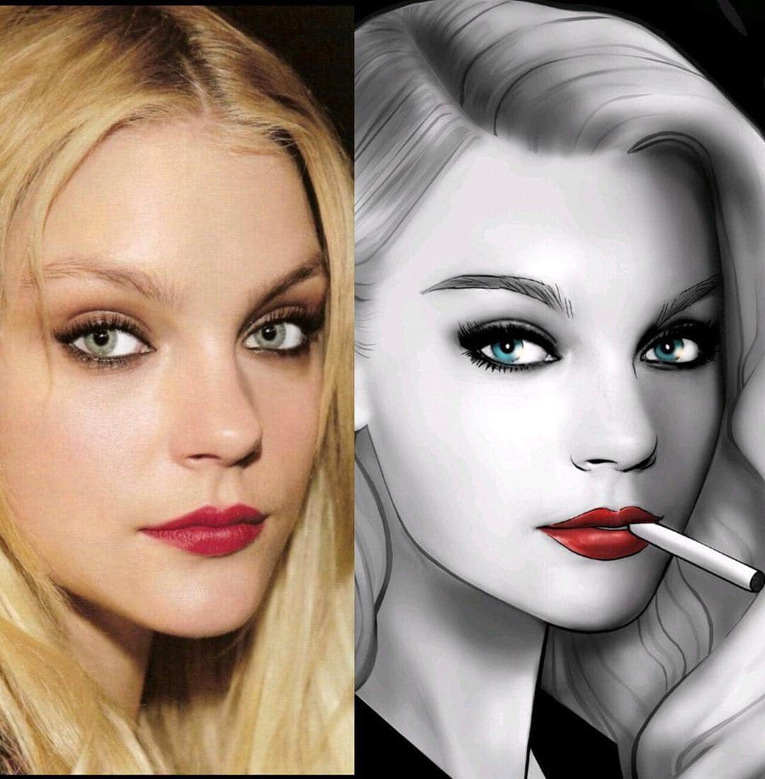 ジェシカ・スタムのインスタグラム：「See how artists transformed me into a femme fatale assassin for Burning Bright 🎥💋 .  @chaneliman @hoskelsa @nadineleopold @nolanfunk @oceanparkpictures @lisamariebenson  #IMG #IMGmodels #IMGstars #BurningBright #Blue #OceanParkPictures #FilmNoir #OldHollywoodGlam #Gangster #Animation #Premiere #Coming Soon #April22」
