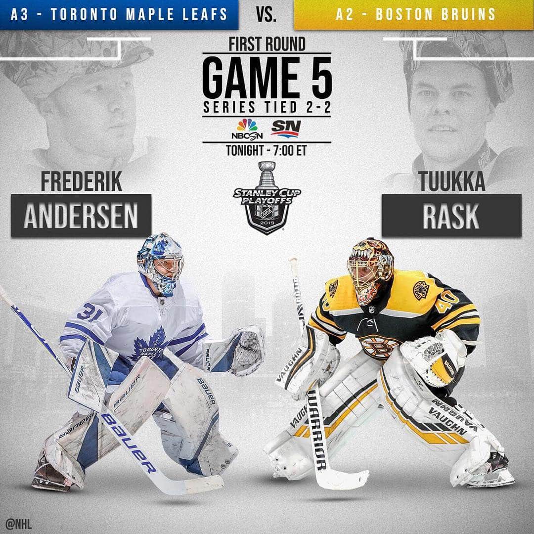 NHLさんのインスタグラム写真 - (NHLInstagram)「All square as the series returns to Boston! Will @trask40 and the @nhlbruins defeat the @mapleleafs on home ice? #StanleyCup 📺: 7:00 ET on @nhlonnbcsports and @sportsnet」4月20日 4時02分 - nhl