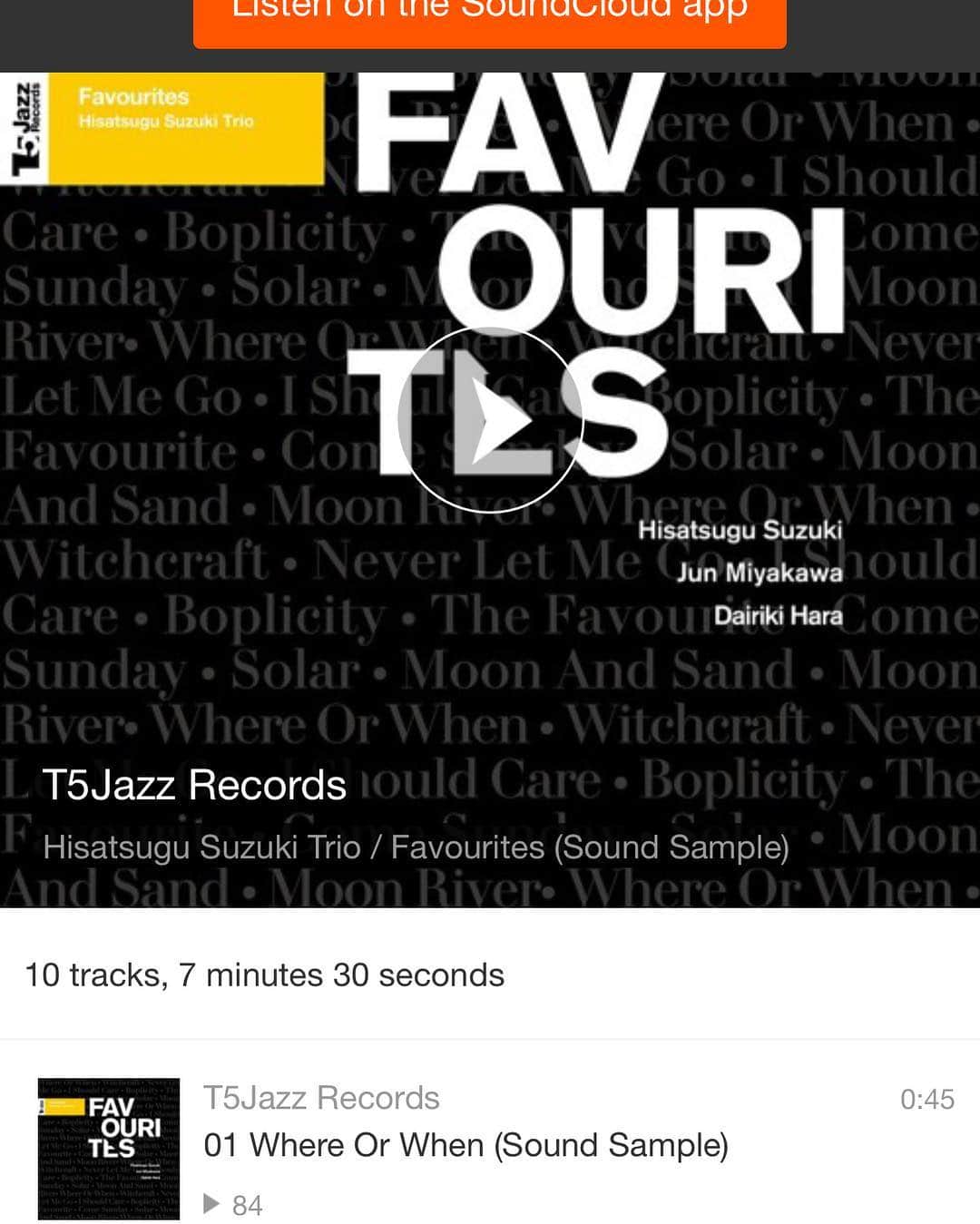 鈴木央紹さんのインスタグラム写真 - (鈴木央紹Instagram)「来月発売の鈴木央紹トリオのニューアルバム「Favourites」、こちらで試聴できるようになりました！ https://soundcloud.com/t5jazz/sets/hisatsugu-suzuki-trio-favourites-sound-sample  ぜひお聴きください！ 5月22日の発売、ぜひお楽しみに！！ アルバムご予約特典、多数あります！ ☆T5Jazz records チェキ特典付き https://www.t5jazz.com/p/shop.html ☆タワーレコード アルバム未収録曲の特典CD付き https://tower.jp/item/4878920?kid=psg03‬  ぜひお楽しみください！  #鈴木央紹 #宮川純 #原大力 #favourites #ニューアルバム #jazz #試聴 #予約特典 #未収録曲」4月20日 14時43分 - hisatsugusax