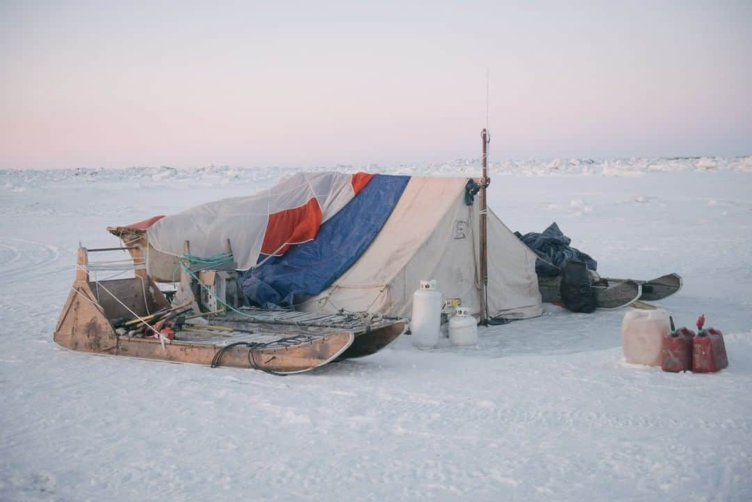 National Geographic Travelさんのインスタグラム写真 - (National Geographic TravelInstagram)「Photo by @kiliiiyuyan | This camp, erected miles out on the Alaskan sea ice, is the indigenous Iñupiaq home away from home. Despite spending months living in cramped and frozen quarters, the Qallu Reich says fondly, "It is quiet here." Follow me, @kiliiiyuyan, for more from the Arctic. #arctic #inuit #seaice」4月20日 7時02分 - natgeotravel