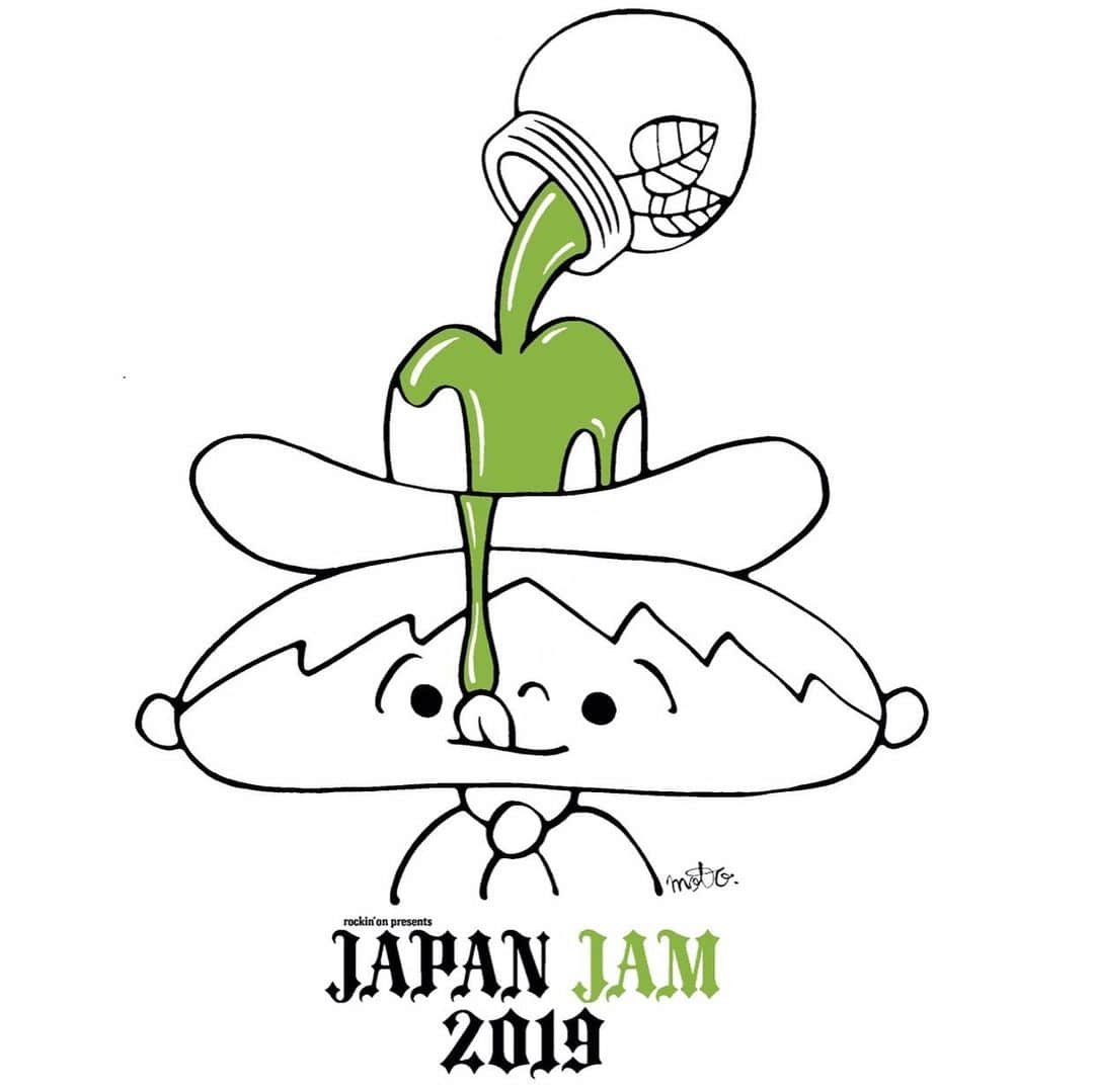 本秀康さんのインスタグラム写真 - (本秀康Instagram)「5/4〜6開催「JAPAN JAM 2019」のTシャツにレコスケくんを描きました。このジャム瓶は…分かる人には分かる例のヤツ！ #レコスケくん #japanjam #applejam」4月20日 16時27分 - hideyasu_moto